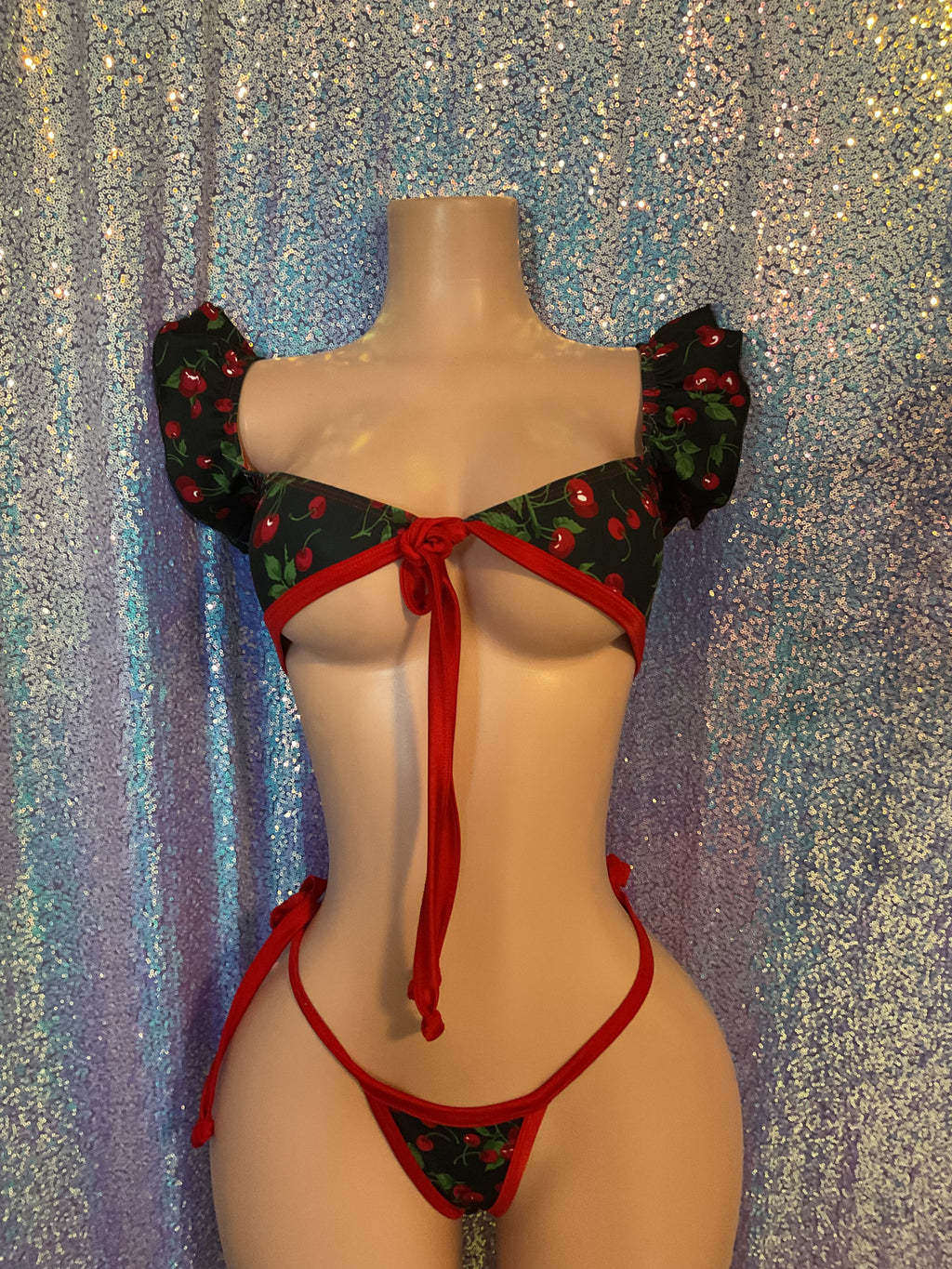 Ruffle top bikini