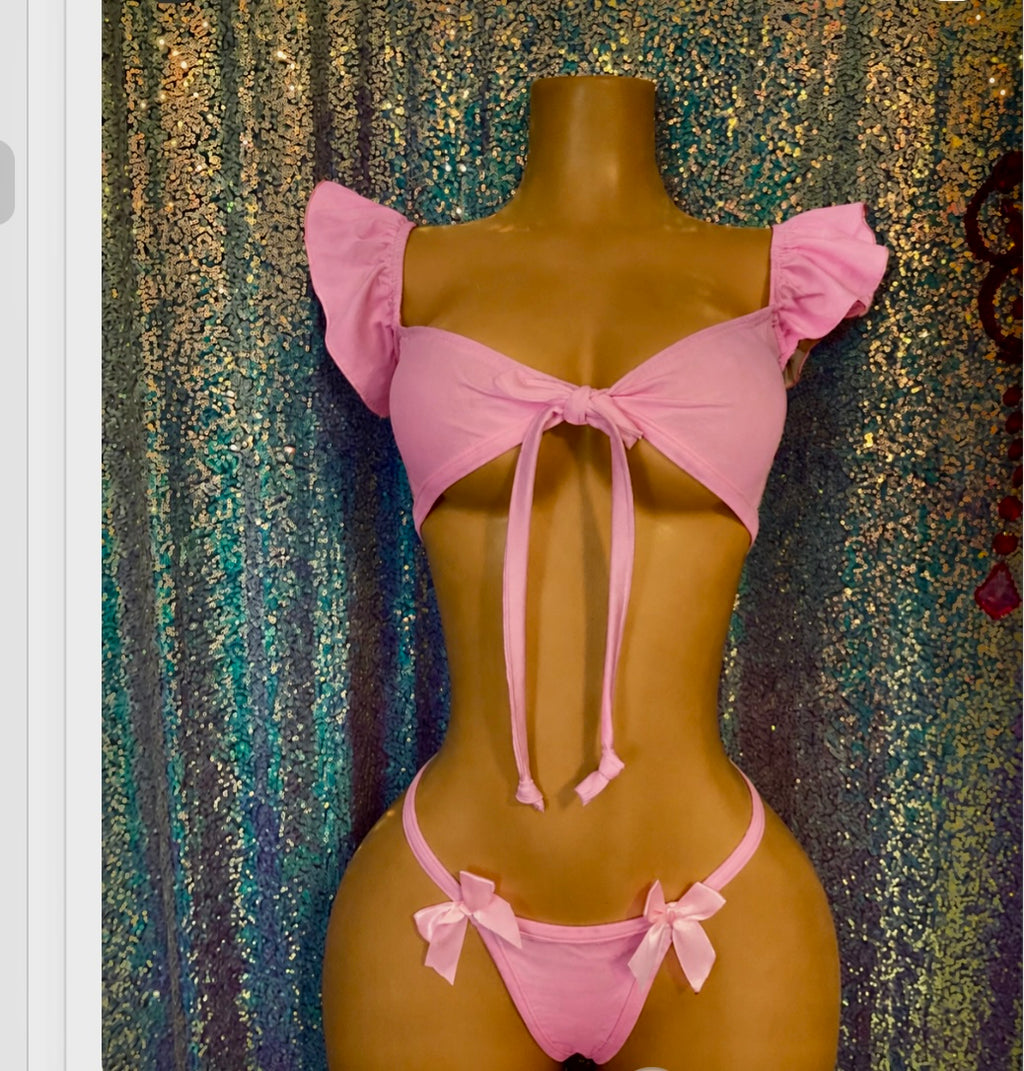 Ruffle top bikini