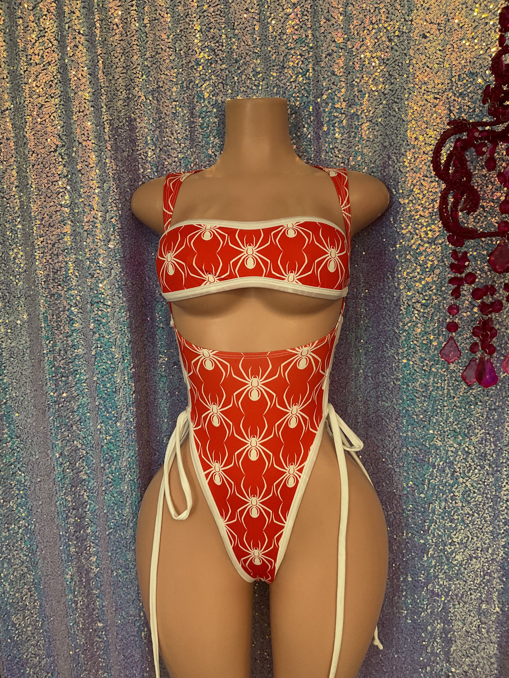 Cut out body suit spiders