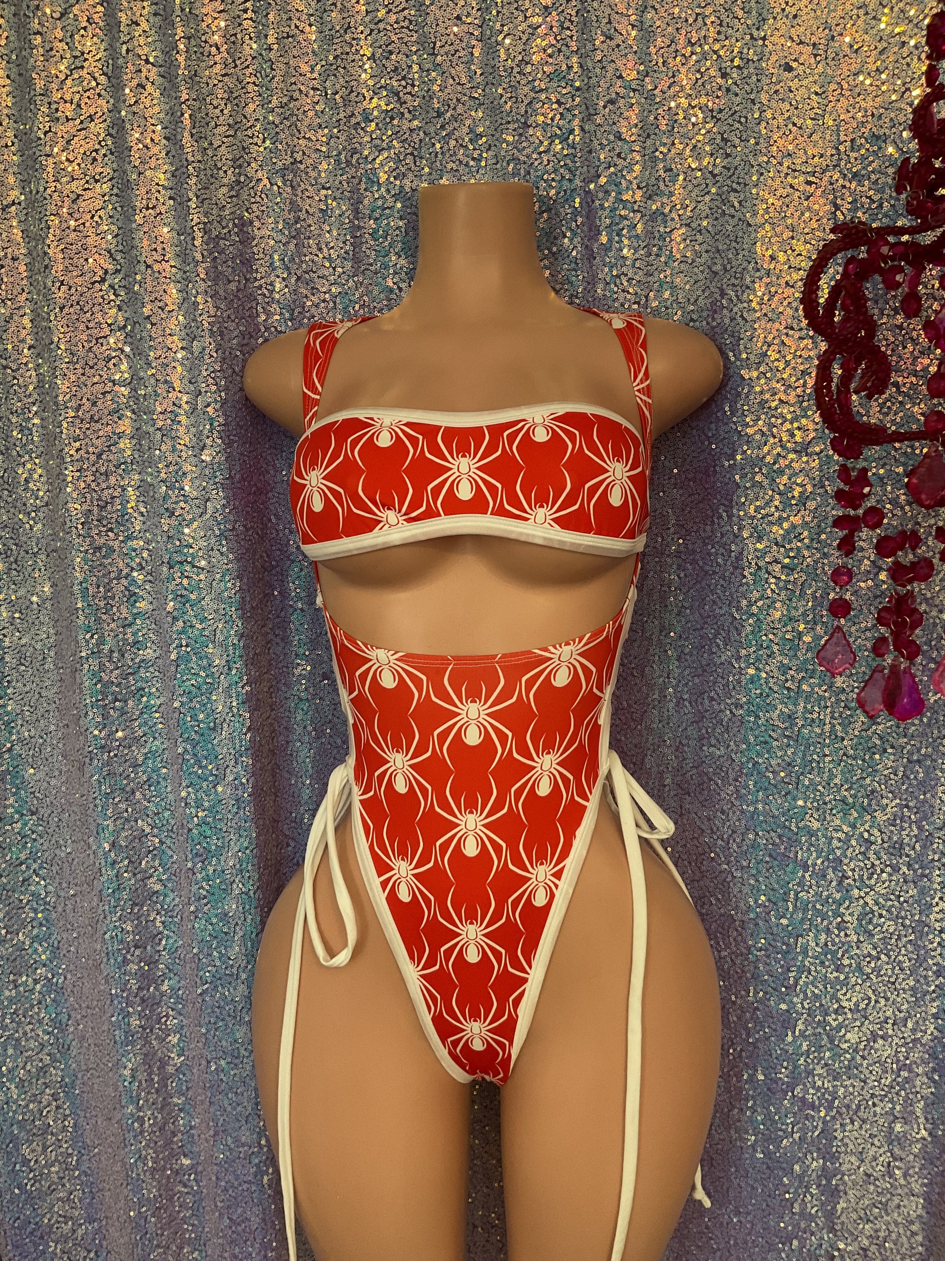Cut out body suit spiders