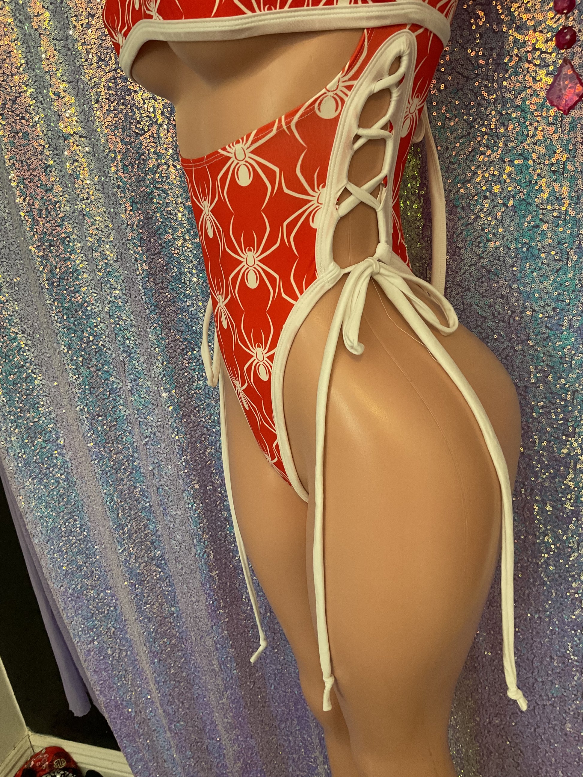 Cut out body suit spiders