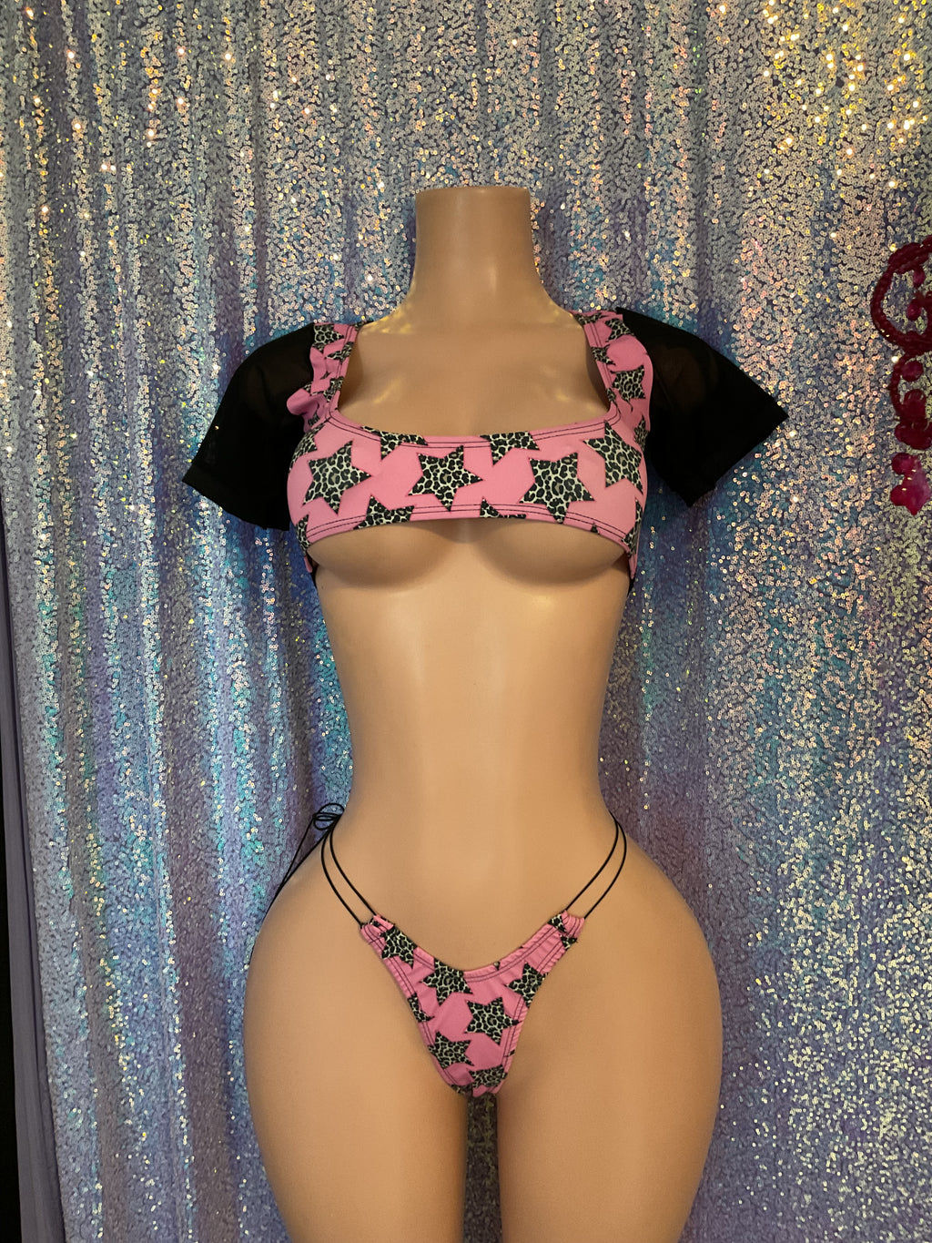 Star mini crop top and thong set