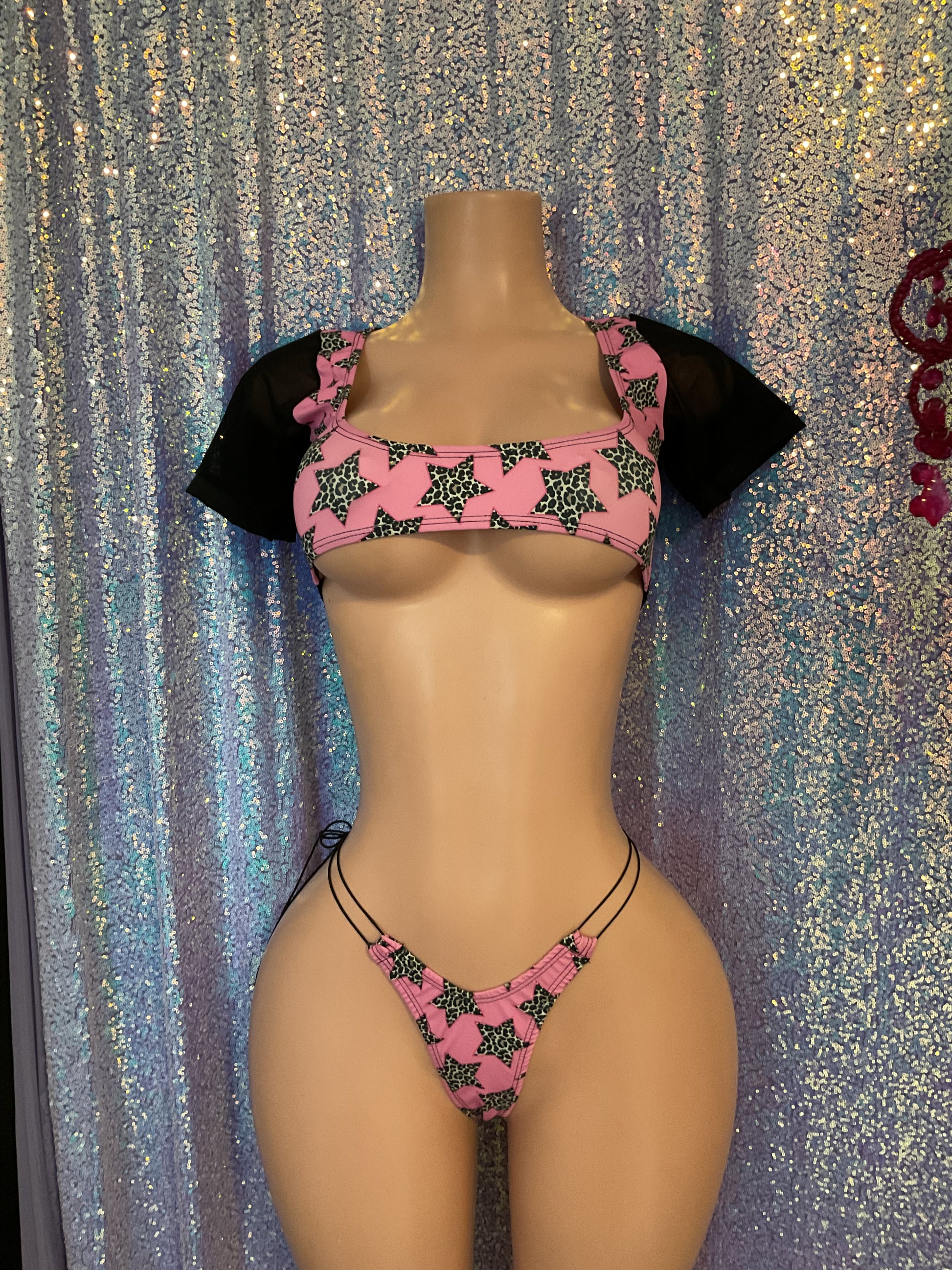 Star mini crop top and thong set