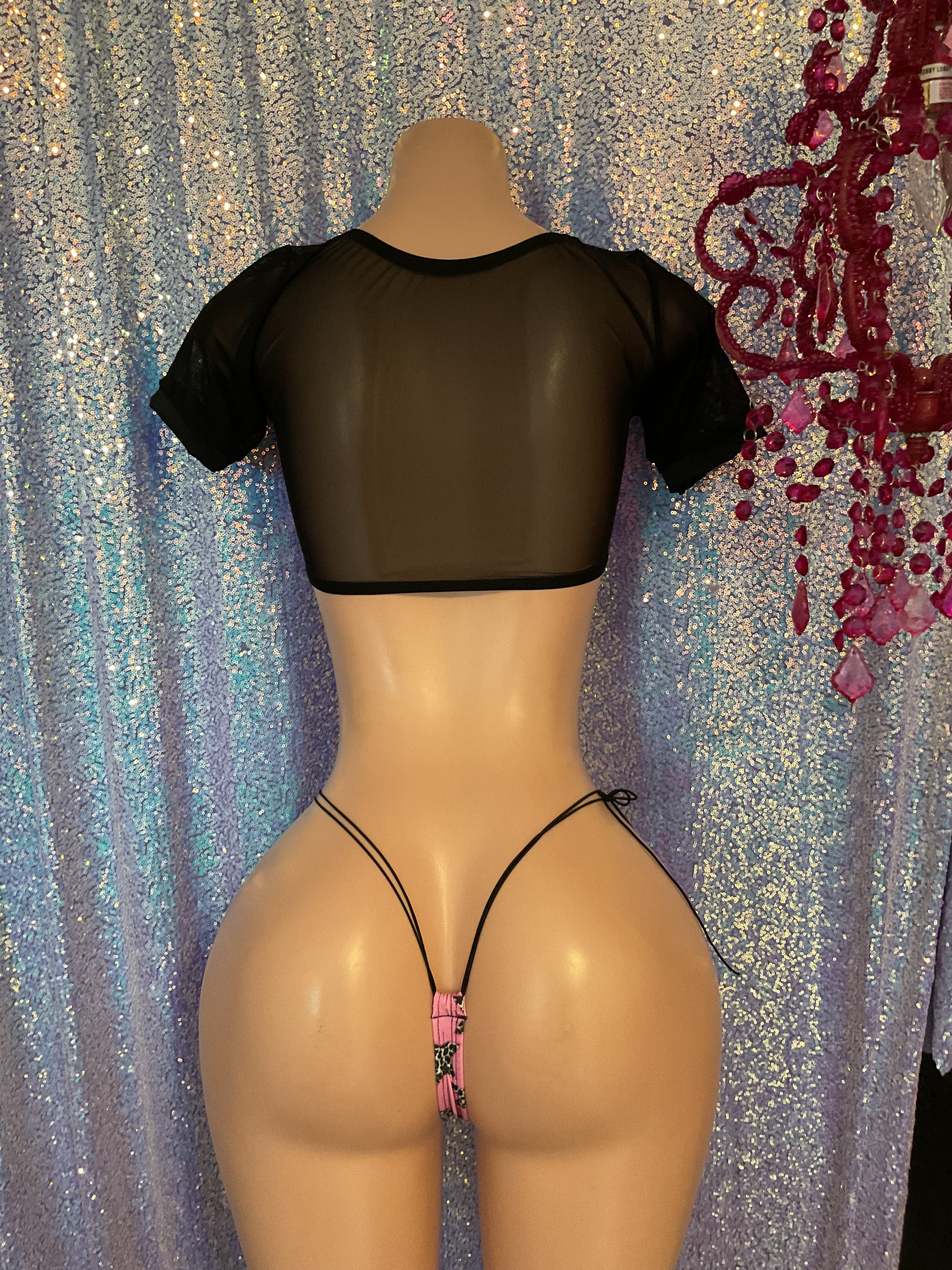 Star mini crop top and thong set