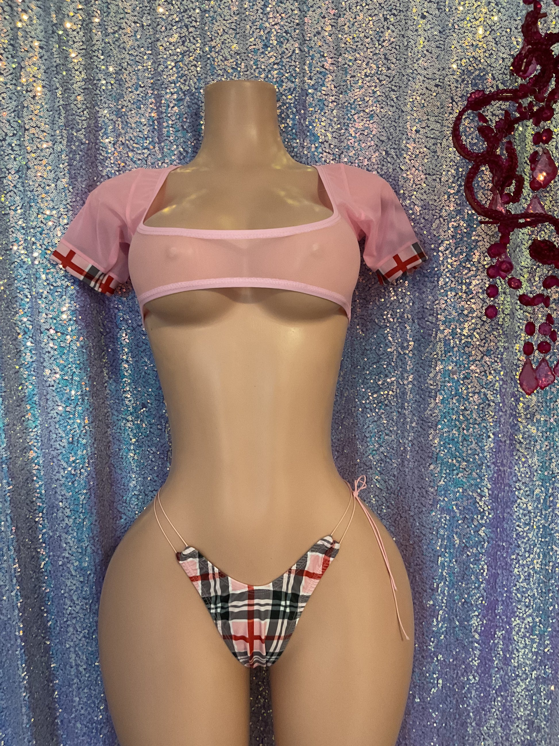 Mini crop top and thong