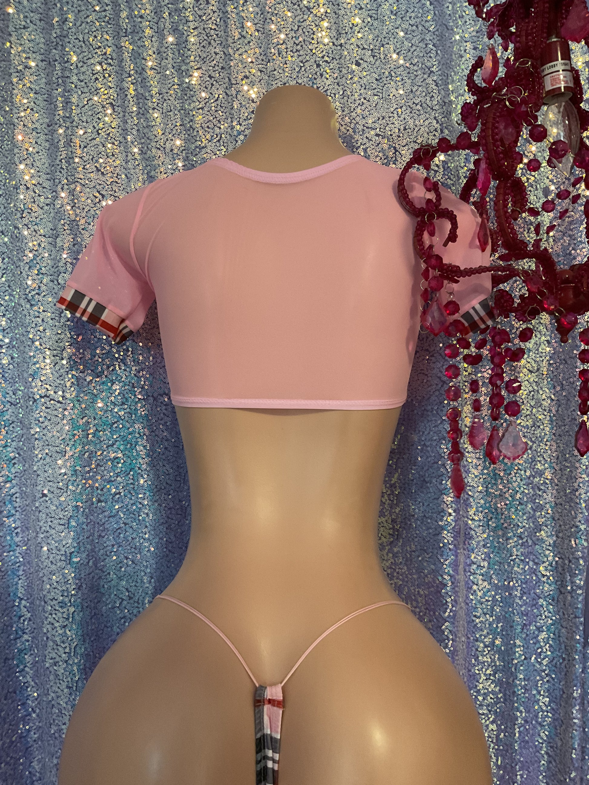 Mini crop top and thong