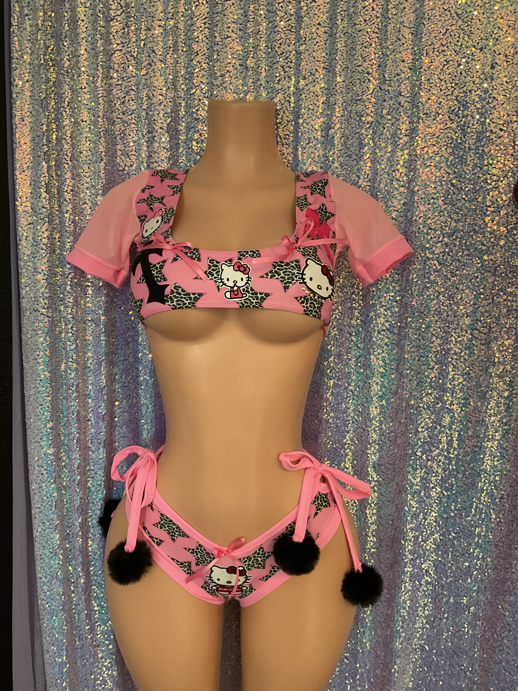 Kitty crop top and cheeky shorts