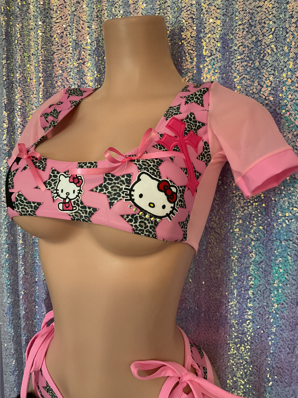 Kitty crop top and cheeky shorts