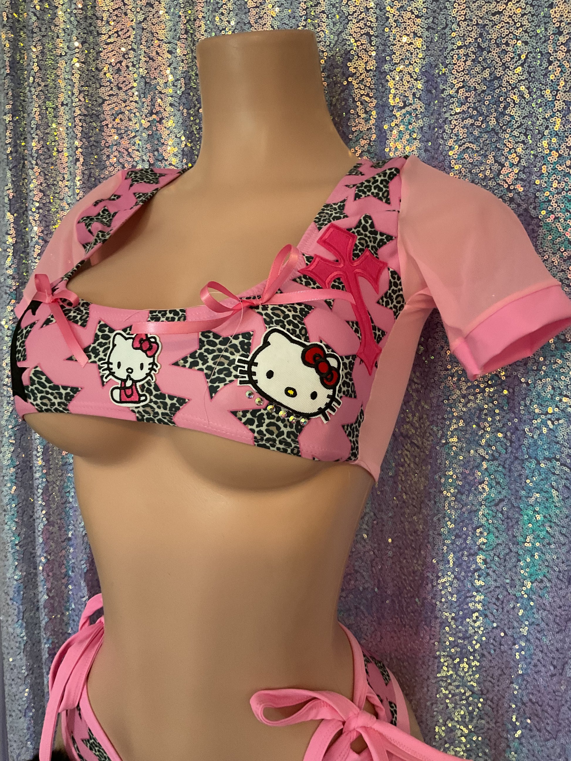 Kitty crop top and cheeky shorts