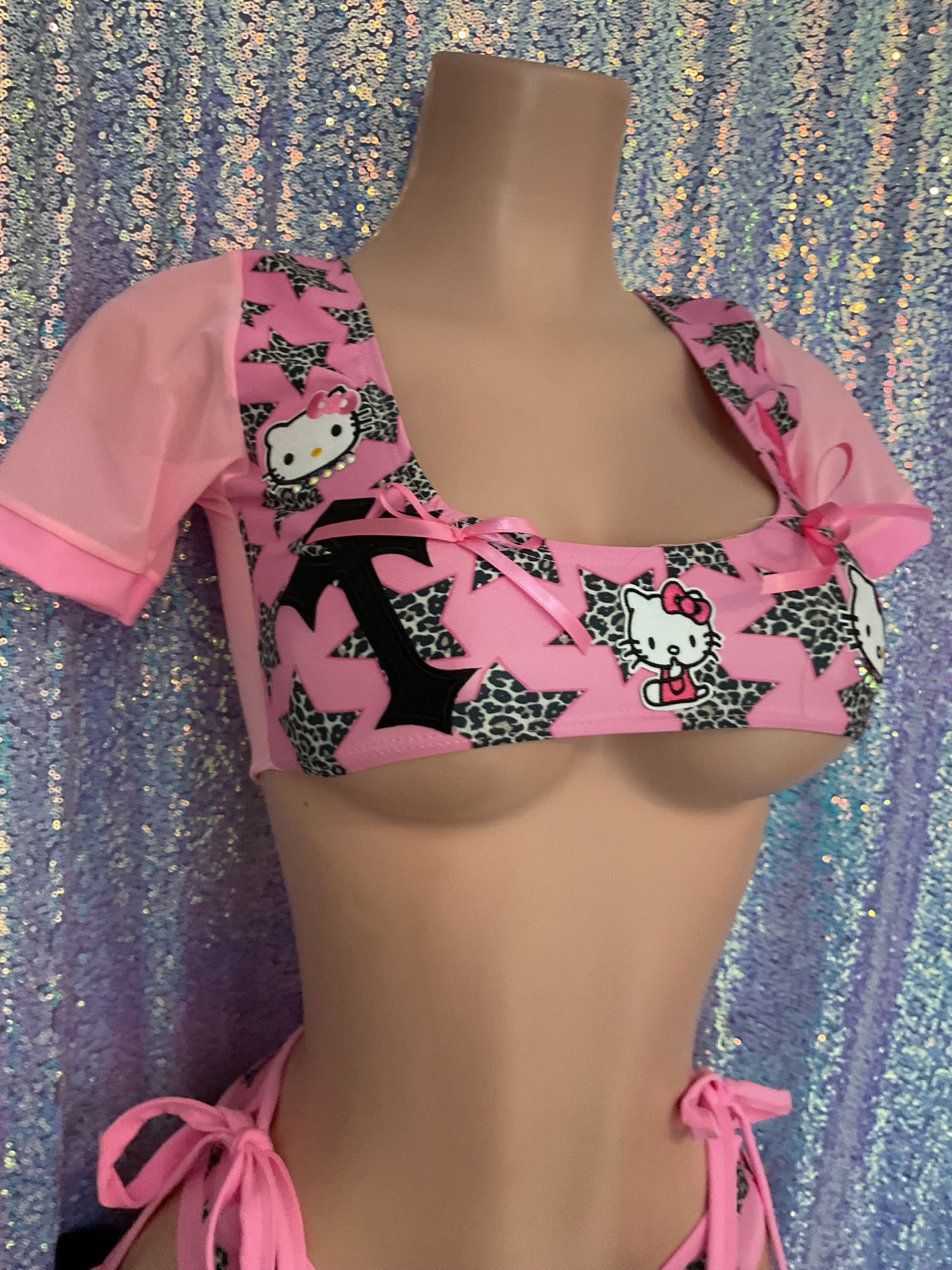 Kitty crop top and cheeky shorts