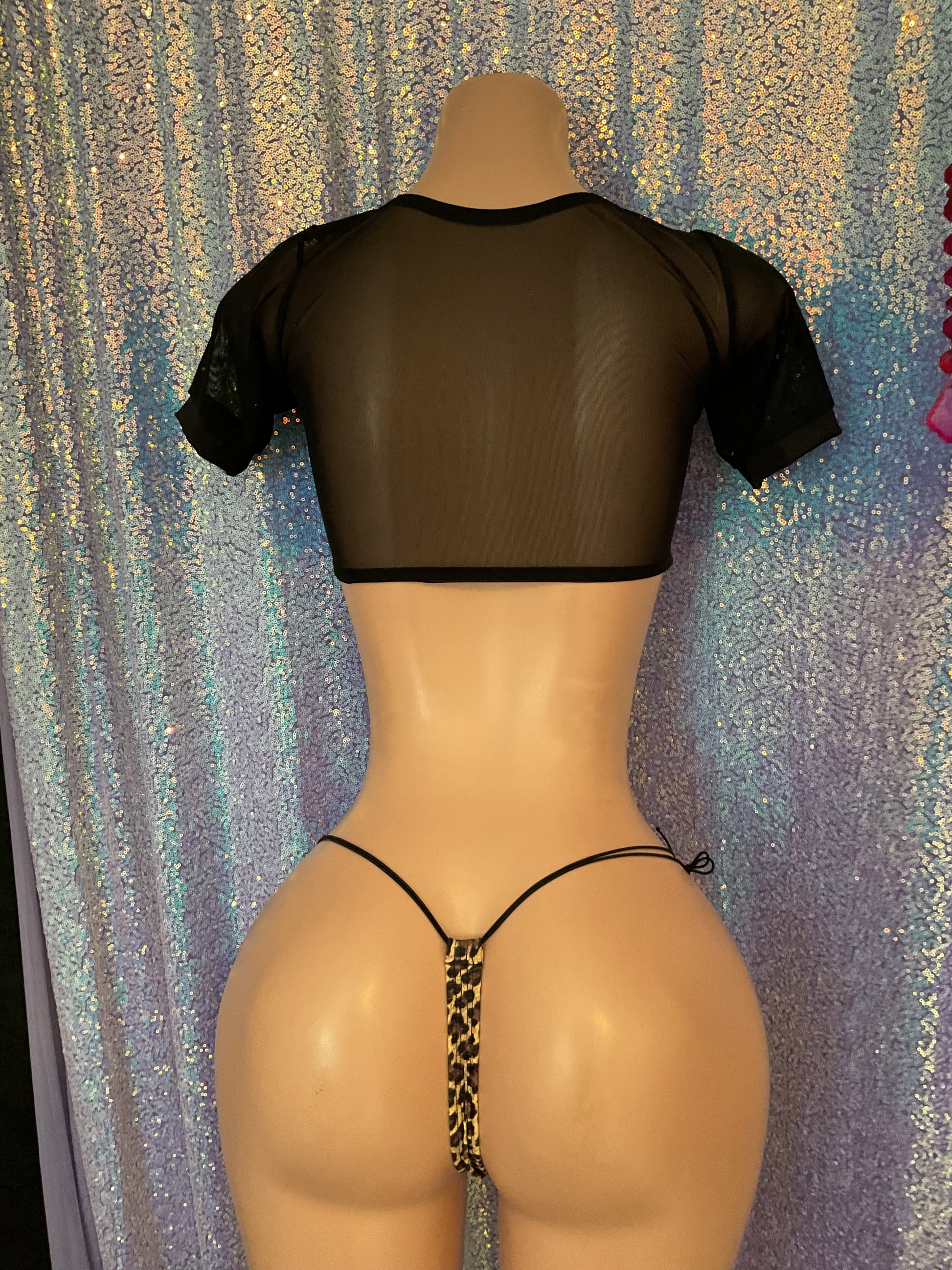 Mini crop top and thong
