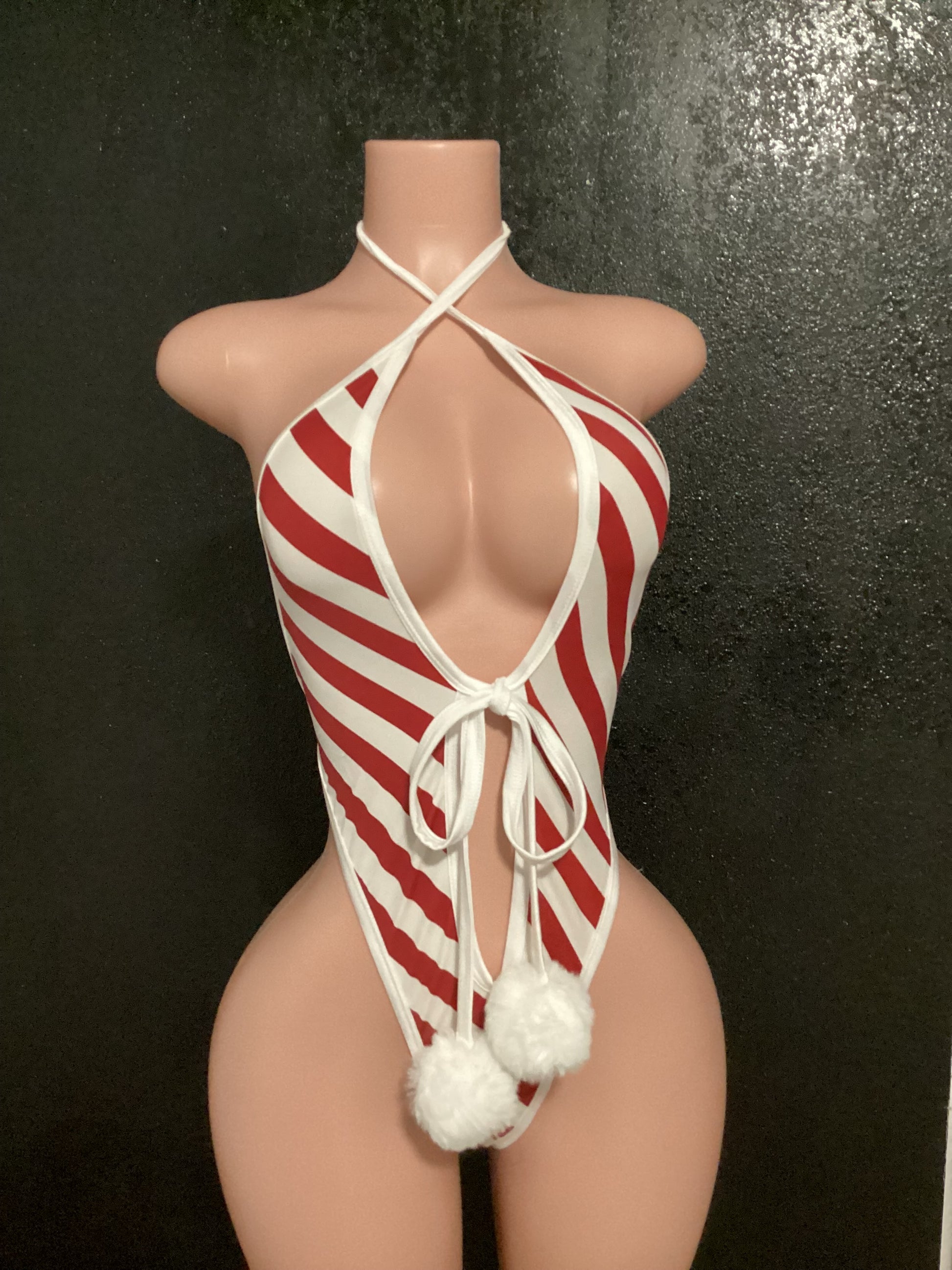 Candy cane holiday one piece
