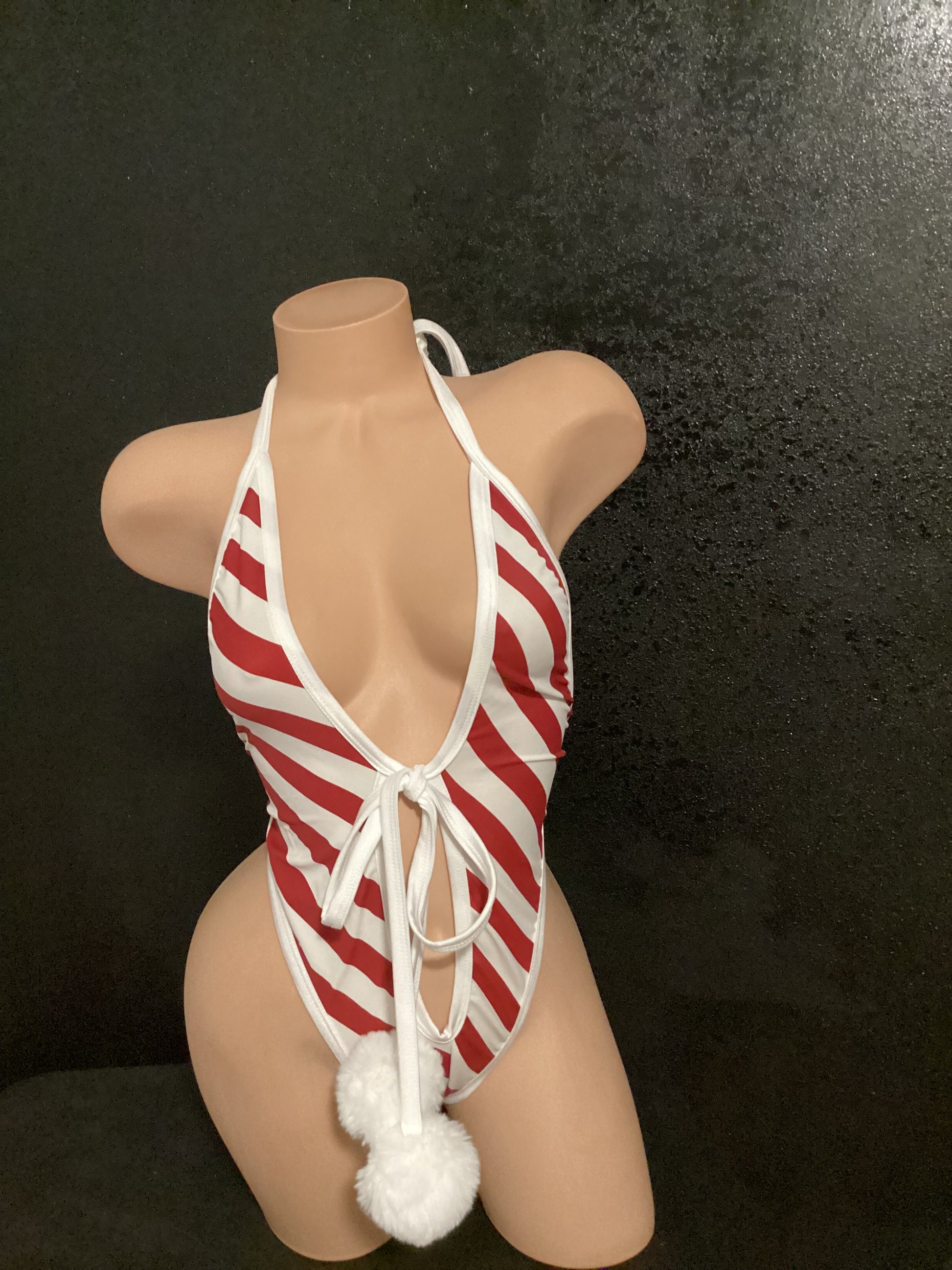 Candy cane holiday one piece