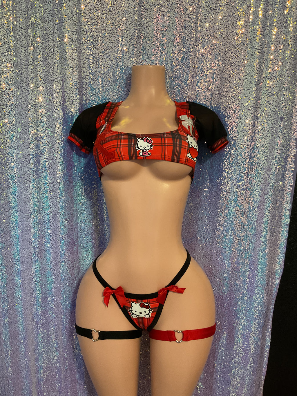 Plaid kitty set