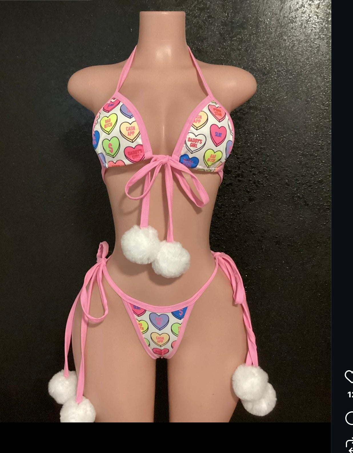 Heart thong bikini