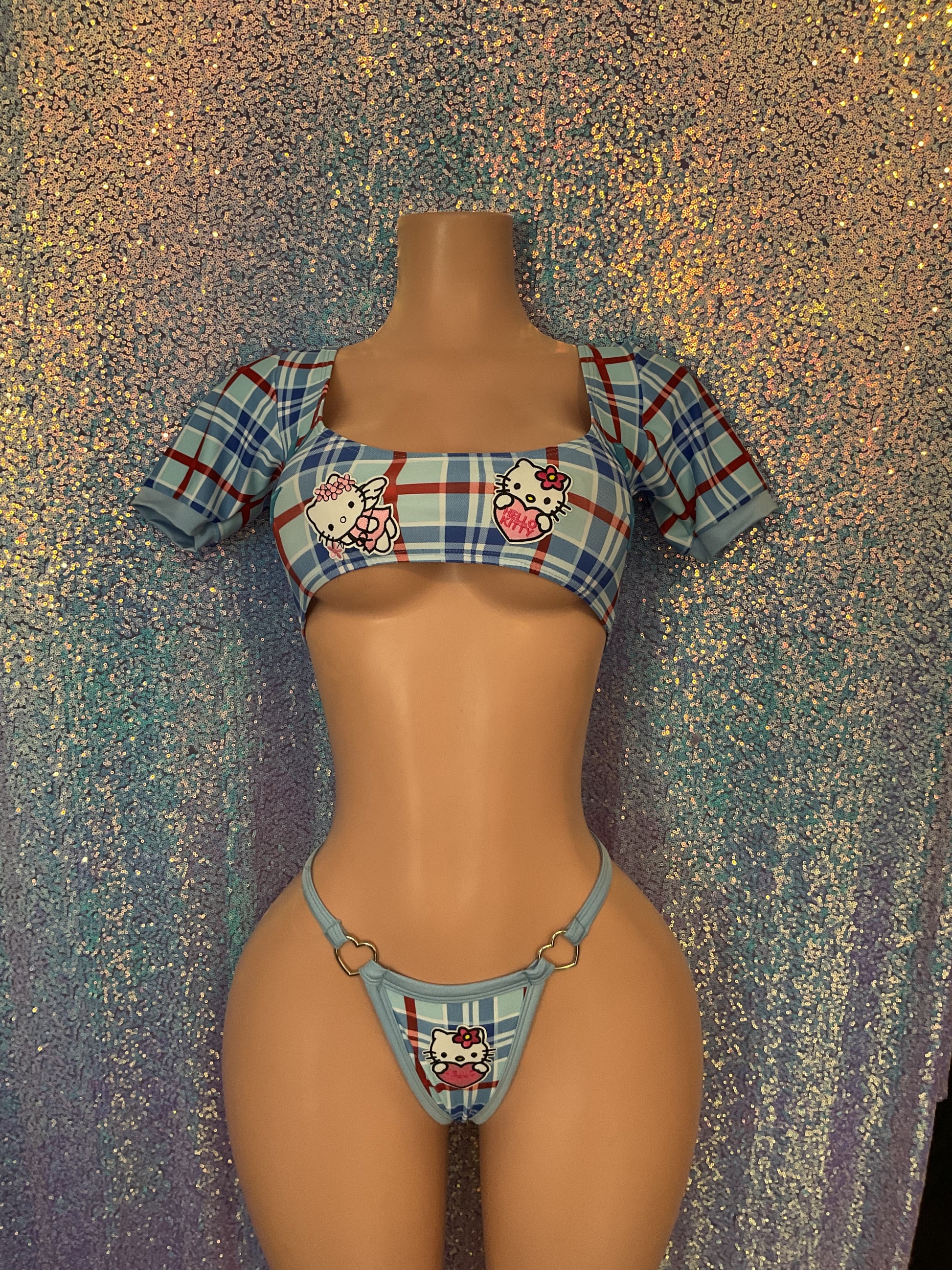 Plaid kitty set