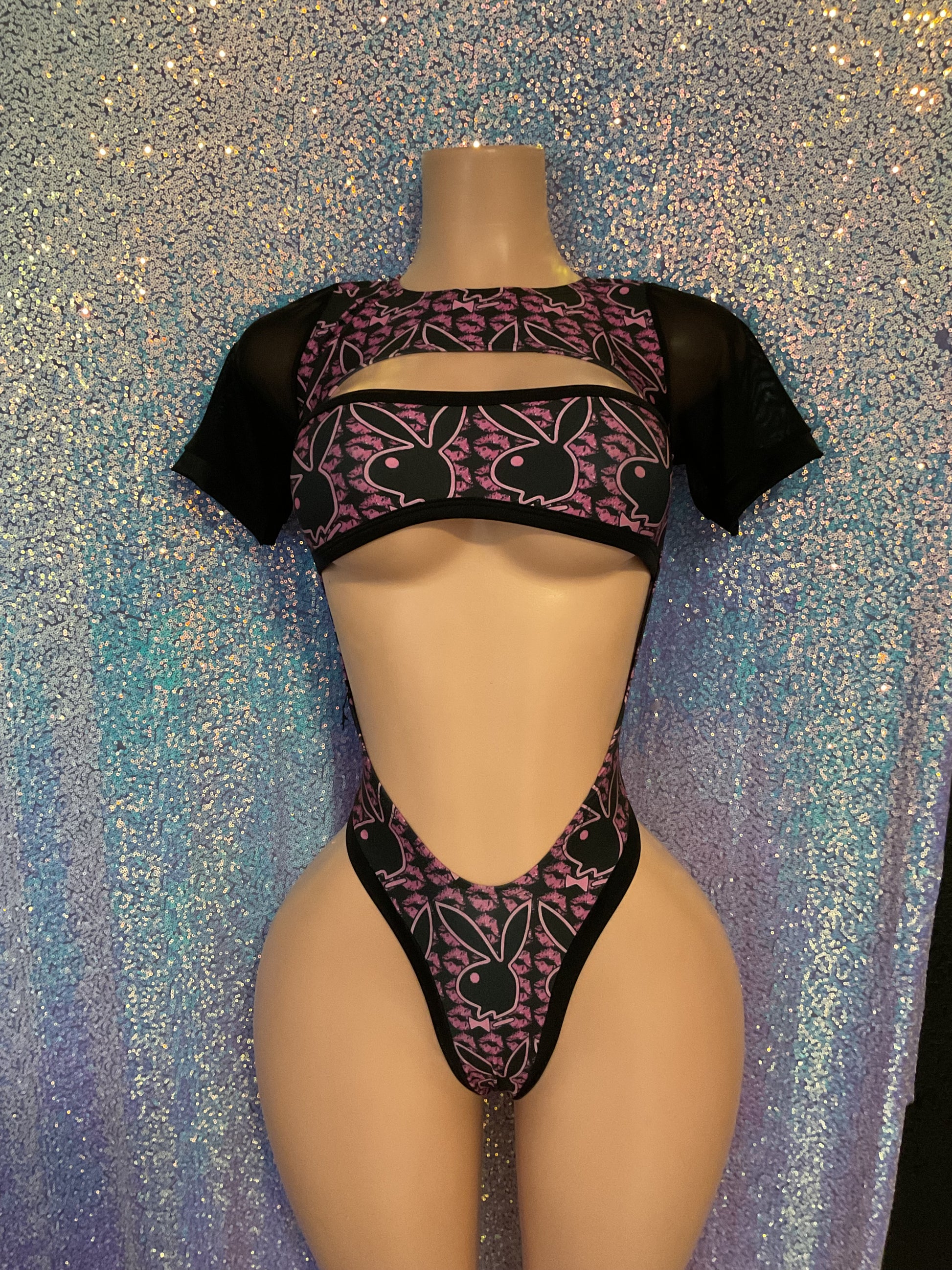 Bunny cut out romper  size medium