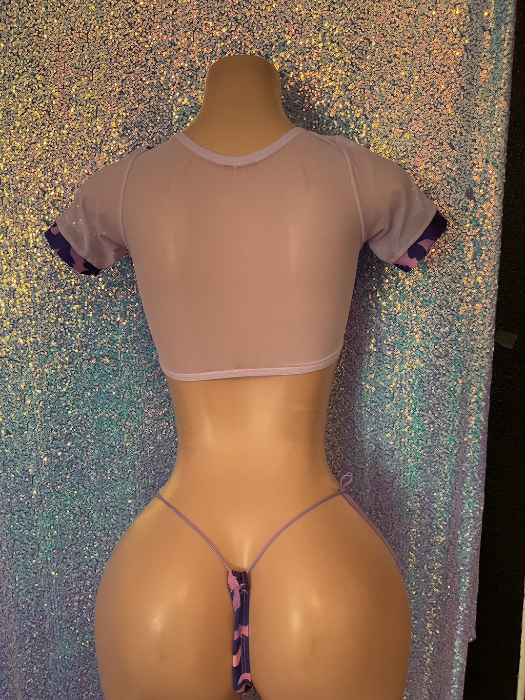 Mini crop top thong set