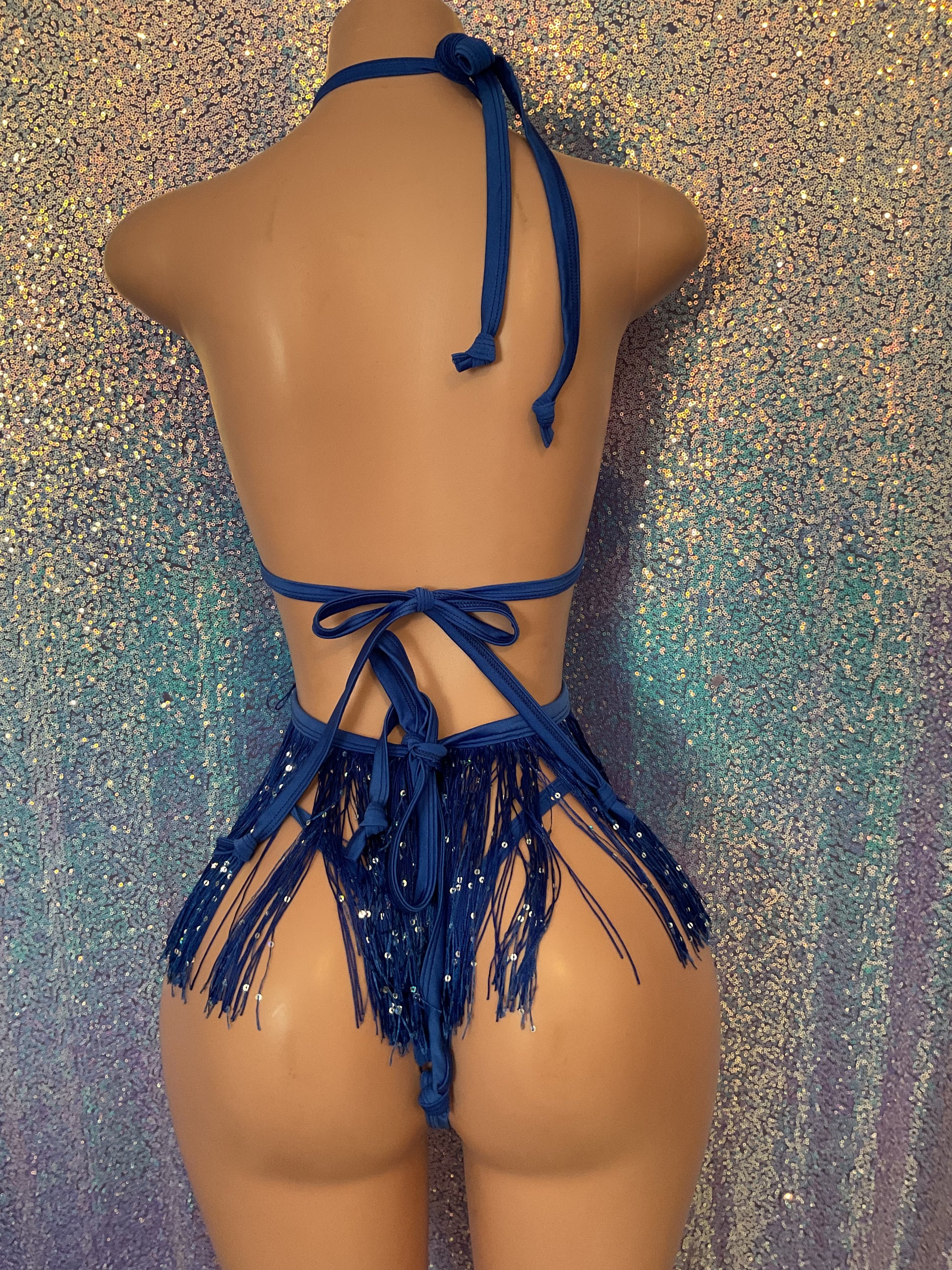 Blue velvet one piece size medium