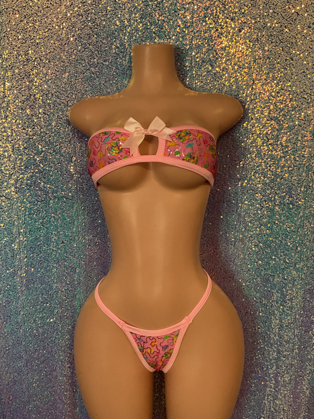 Sequin candu bikini and skirt set