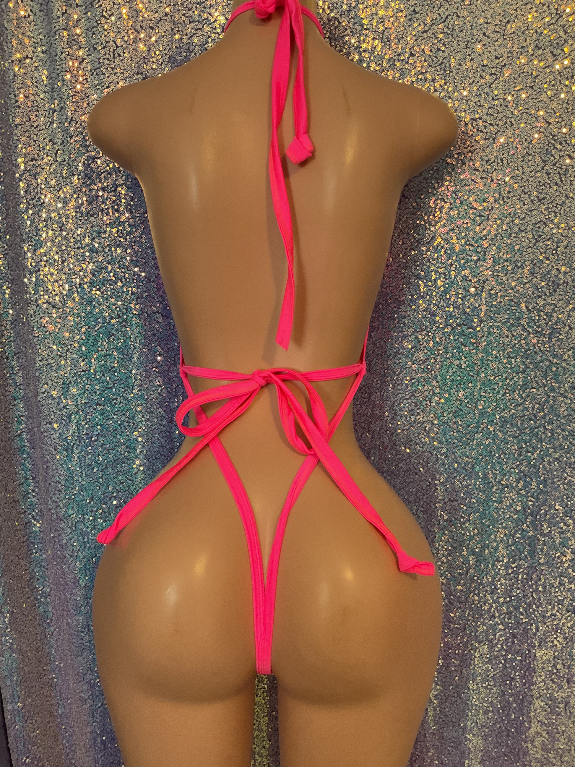 Sequin leopard open front one piece