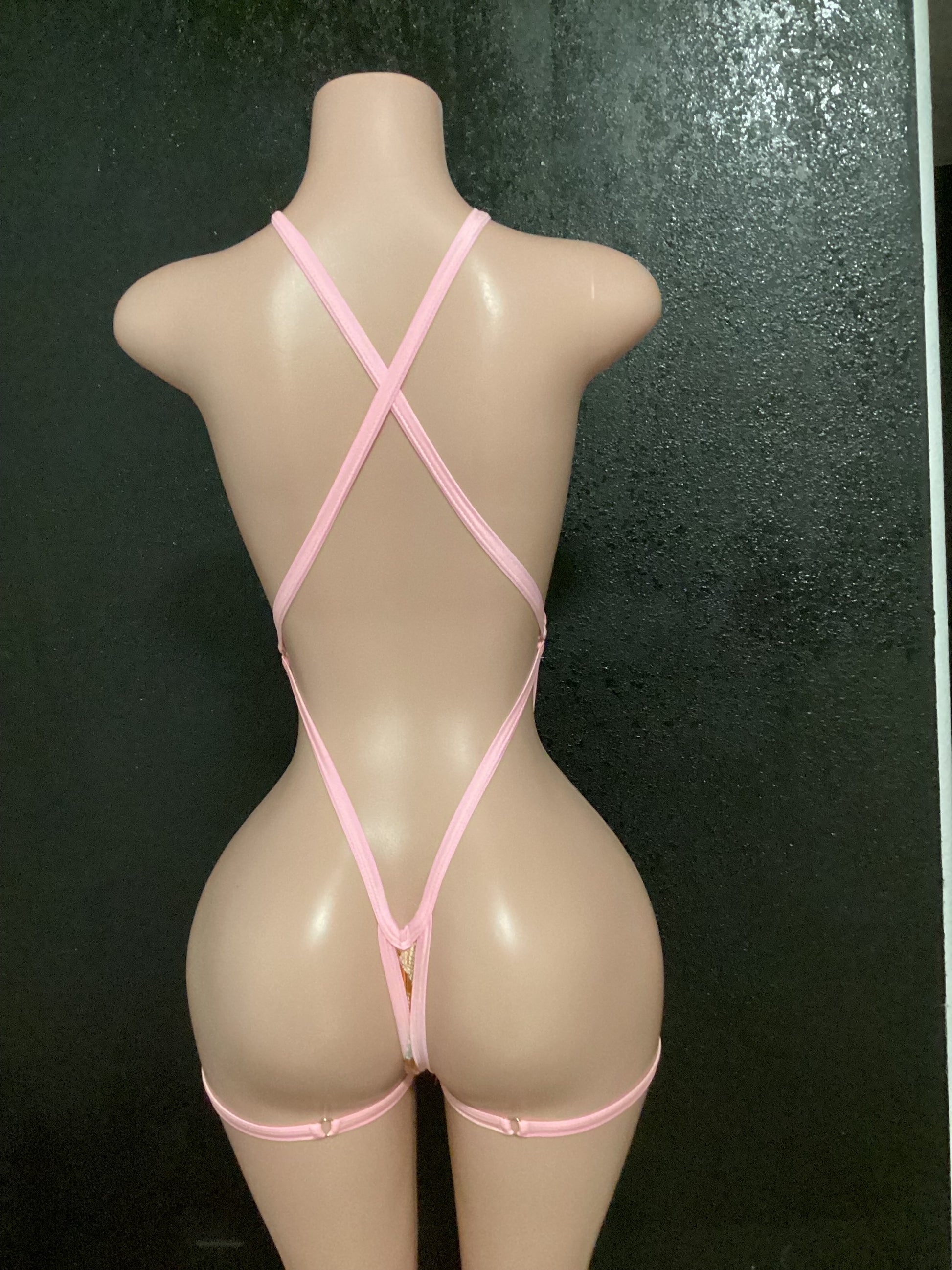 Velvet snake sling with attached garters