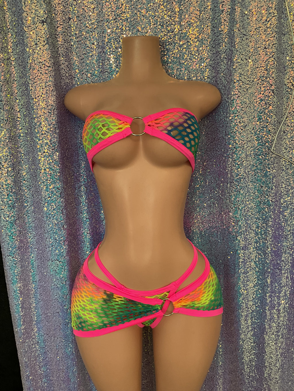 Net skirt and g string bikini