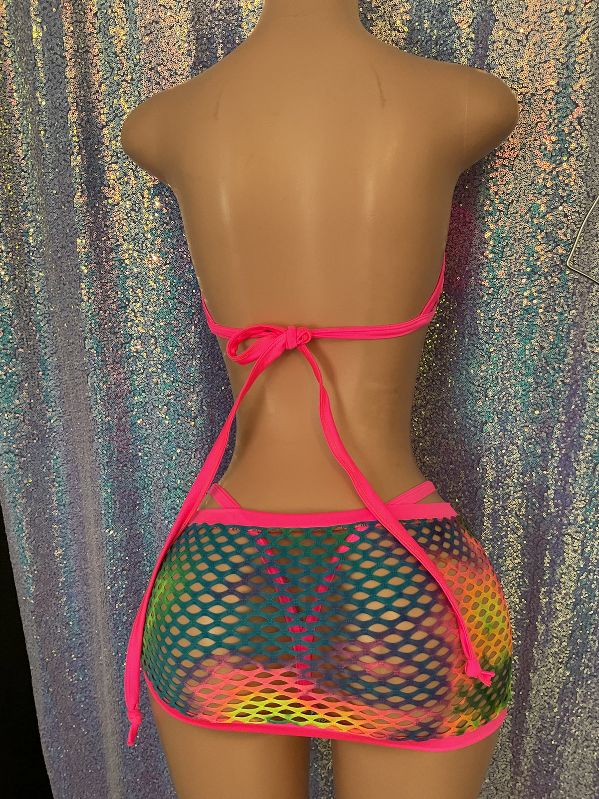 Net skirt and g string bikini