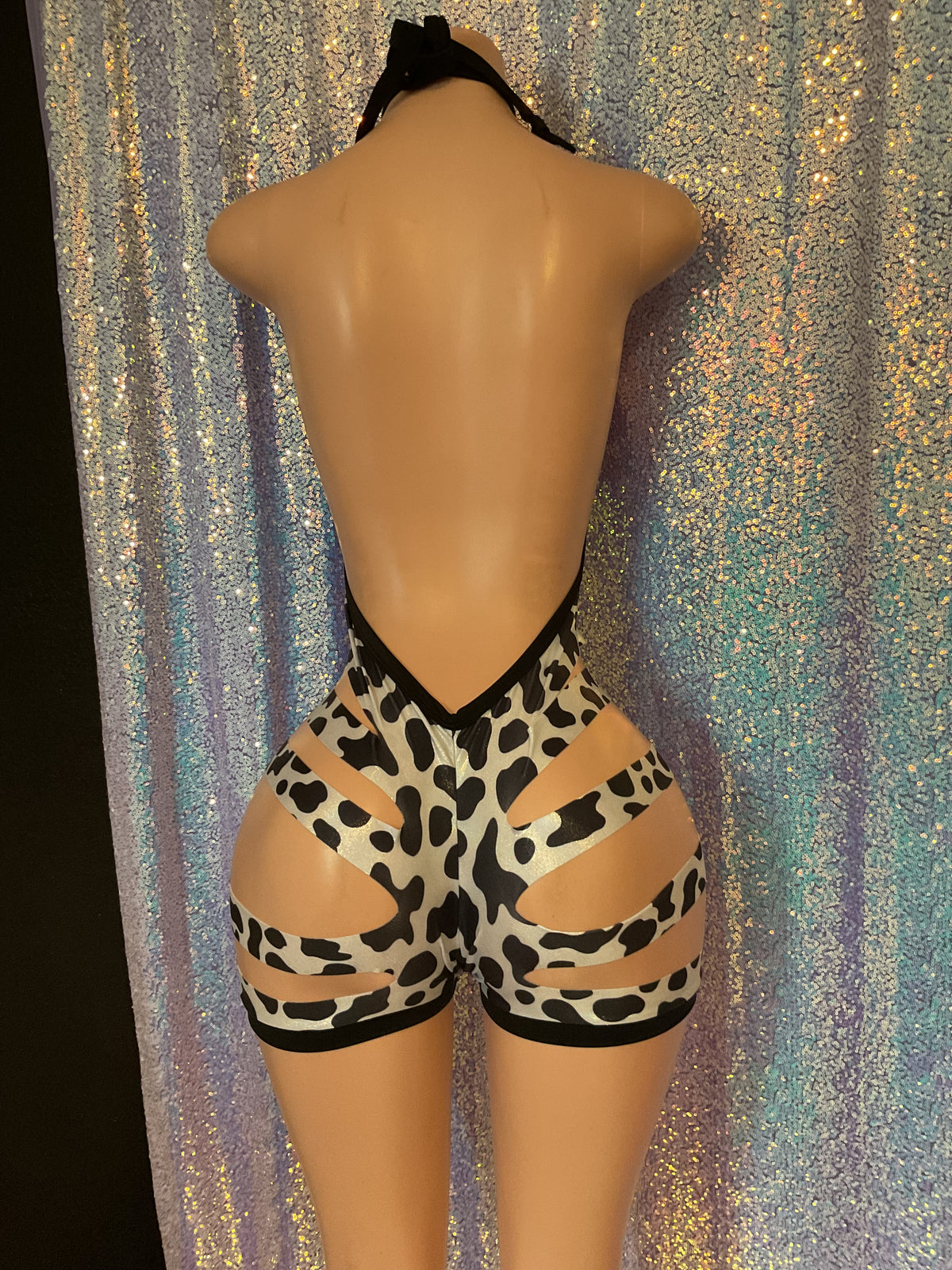 Sliced booty shorts one piece