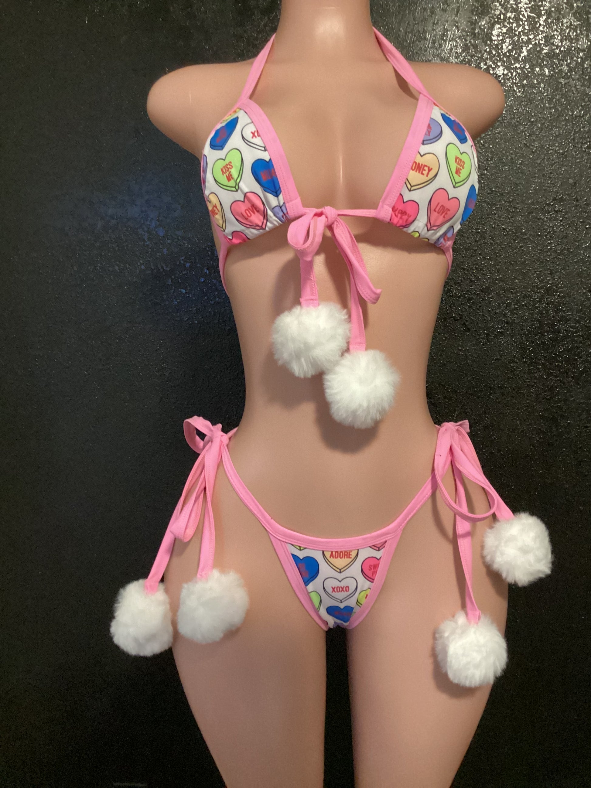 Heart thong bikini