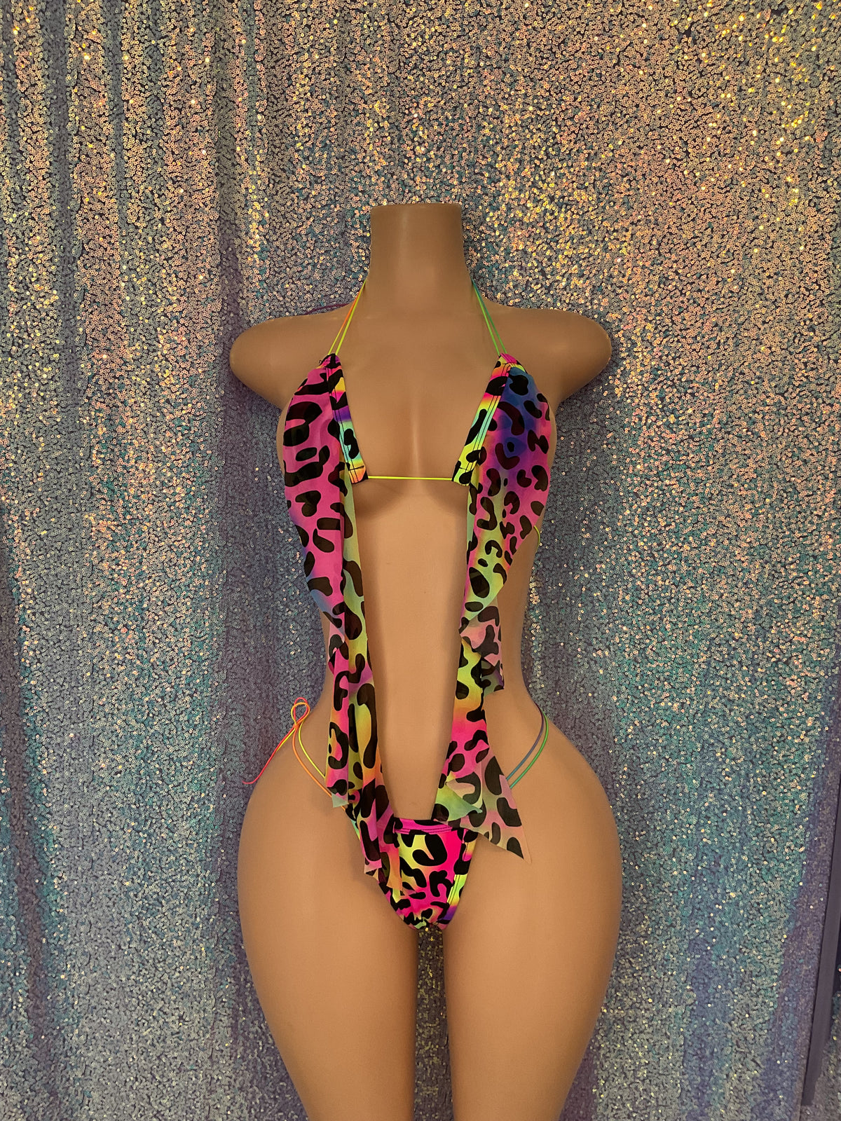 Neon leopard micro bikini