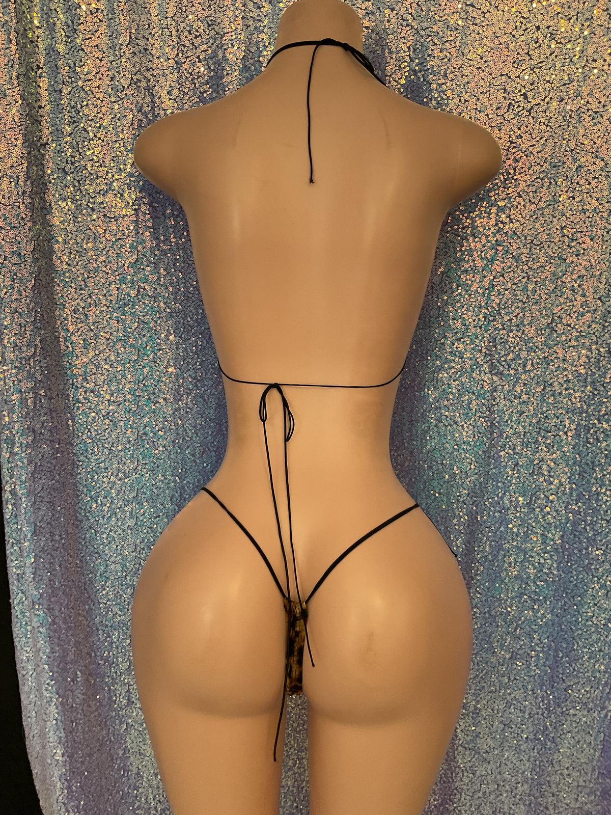 Leopard mesh micro ruffle