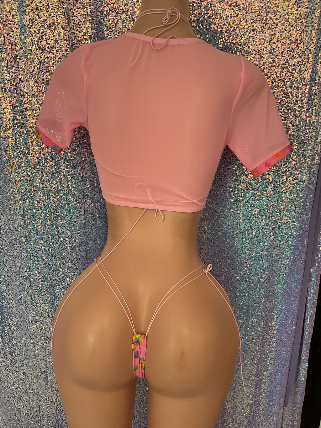 Candy print thong set