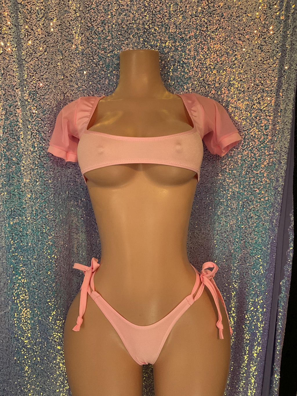 Micro crop top and thong