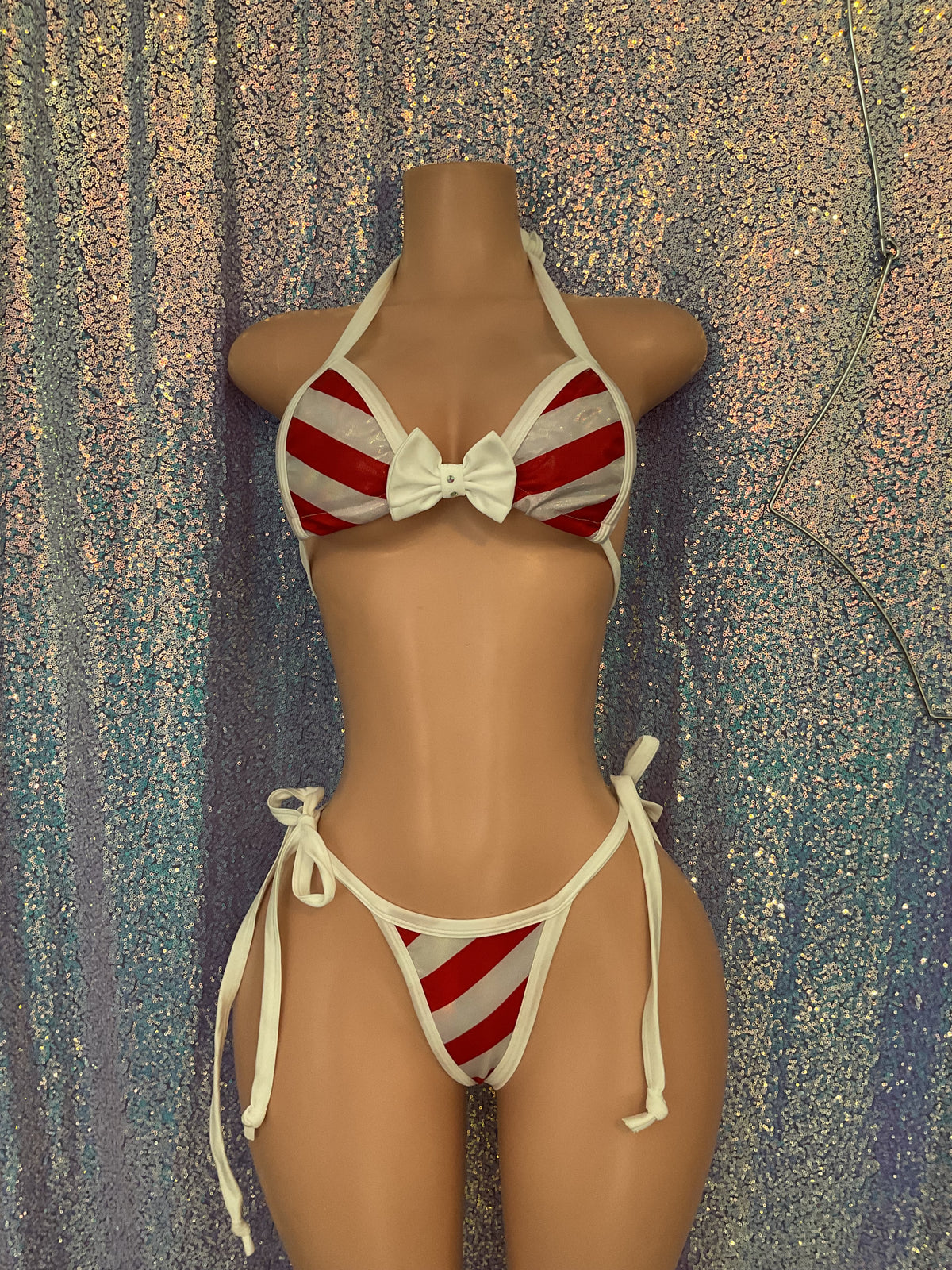Stripe g string bikini