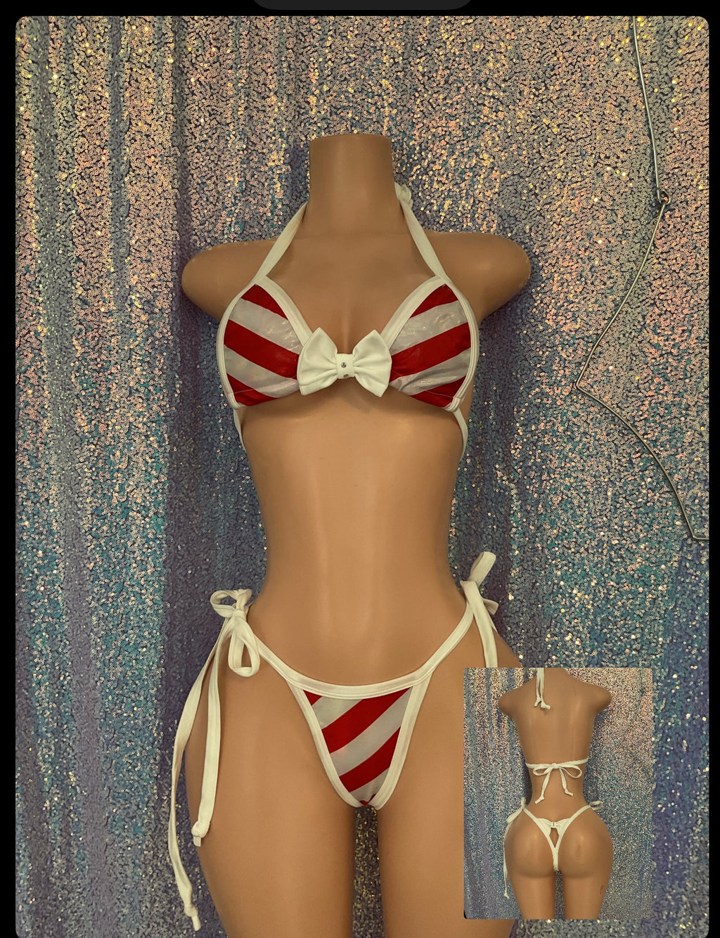 Stripe g string bikini
