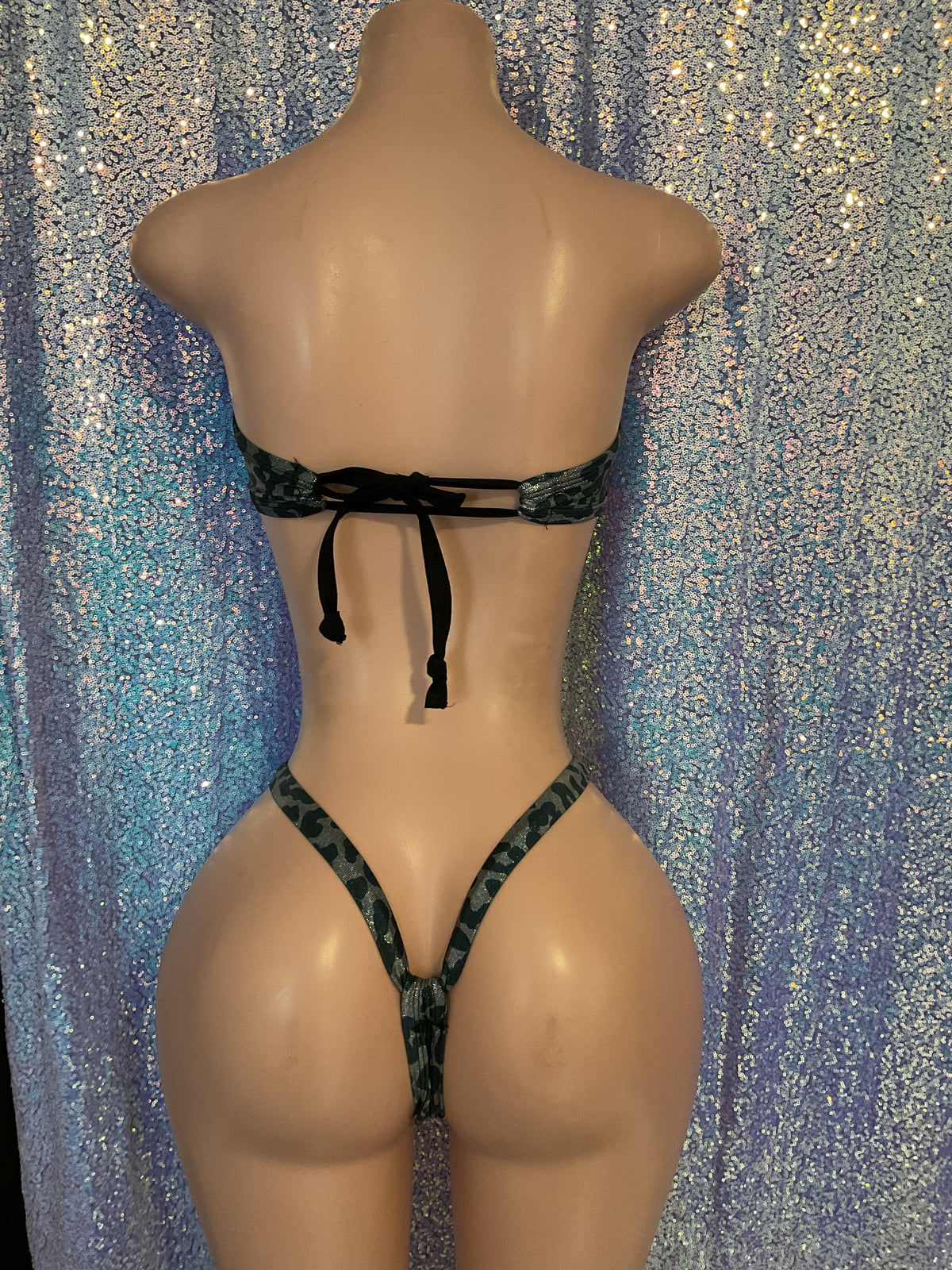 Leopard thong and tube top