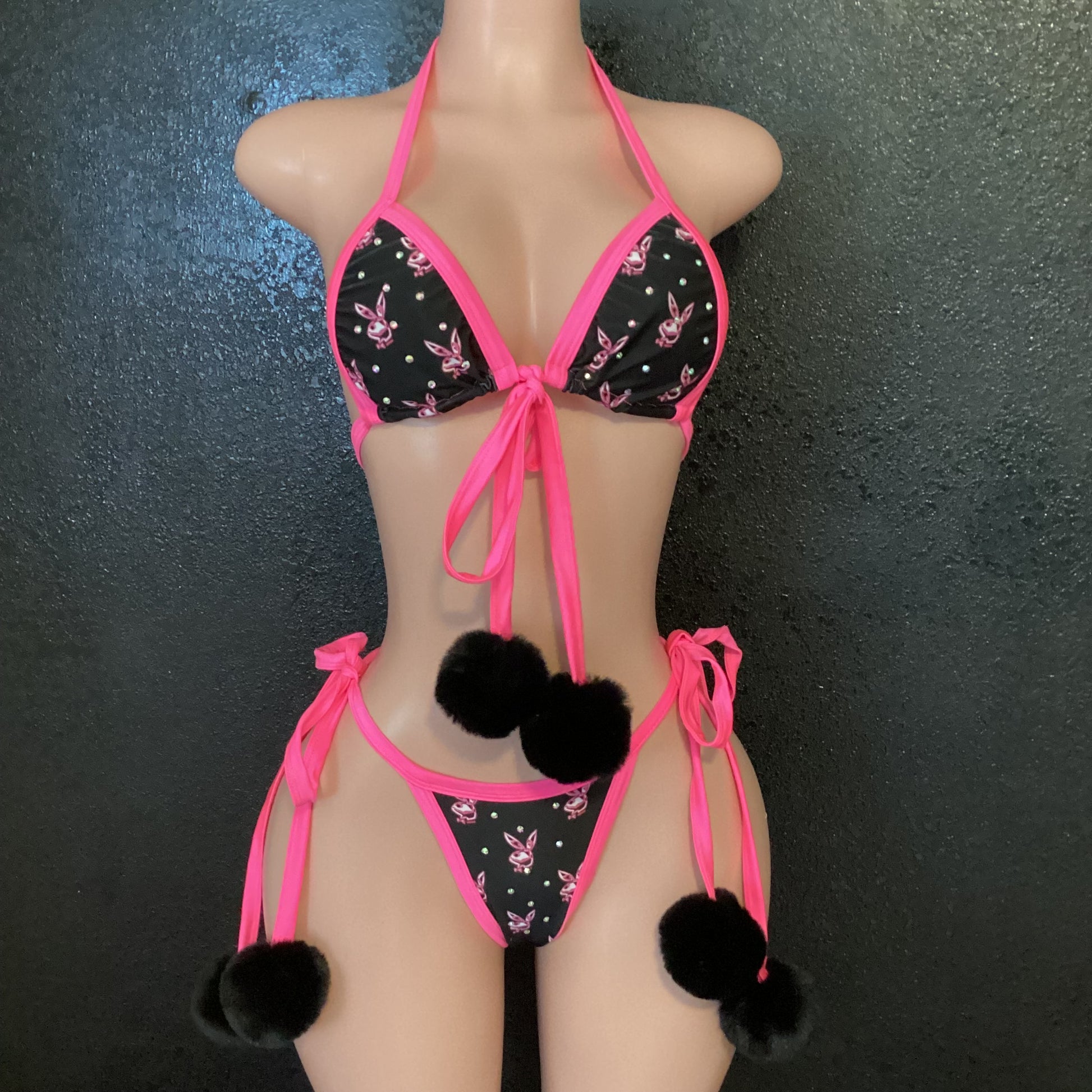Bunny Pom Pom thong bikini