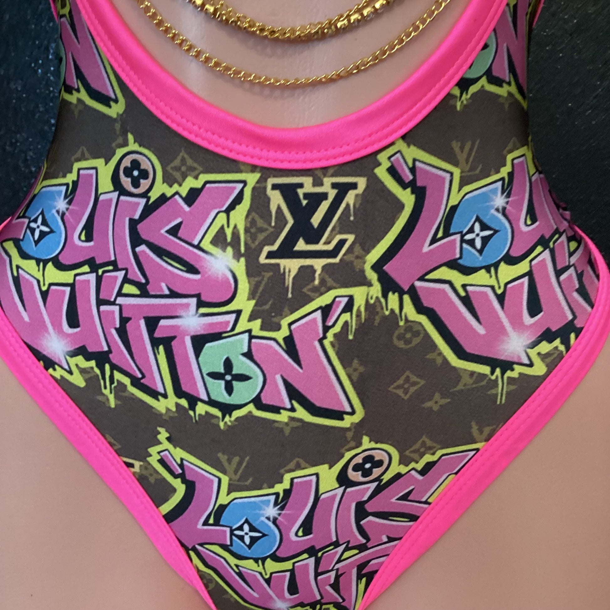 High wait cut out thong one piece