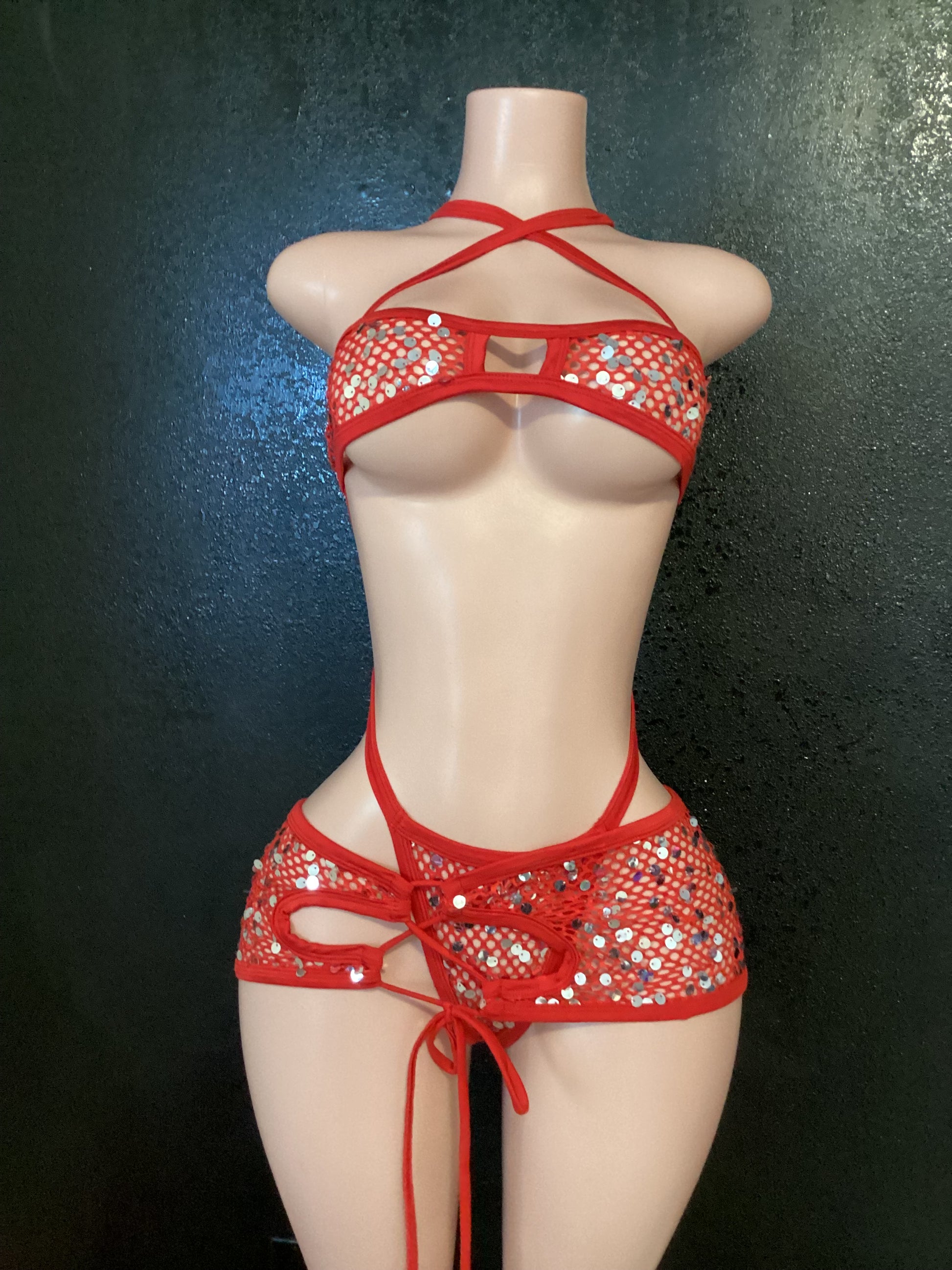 Sequin net skirt set