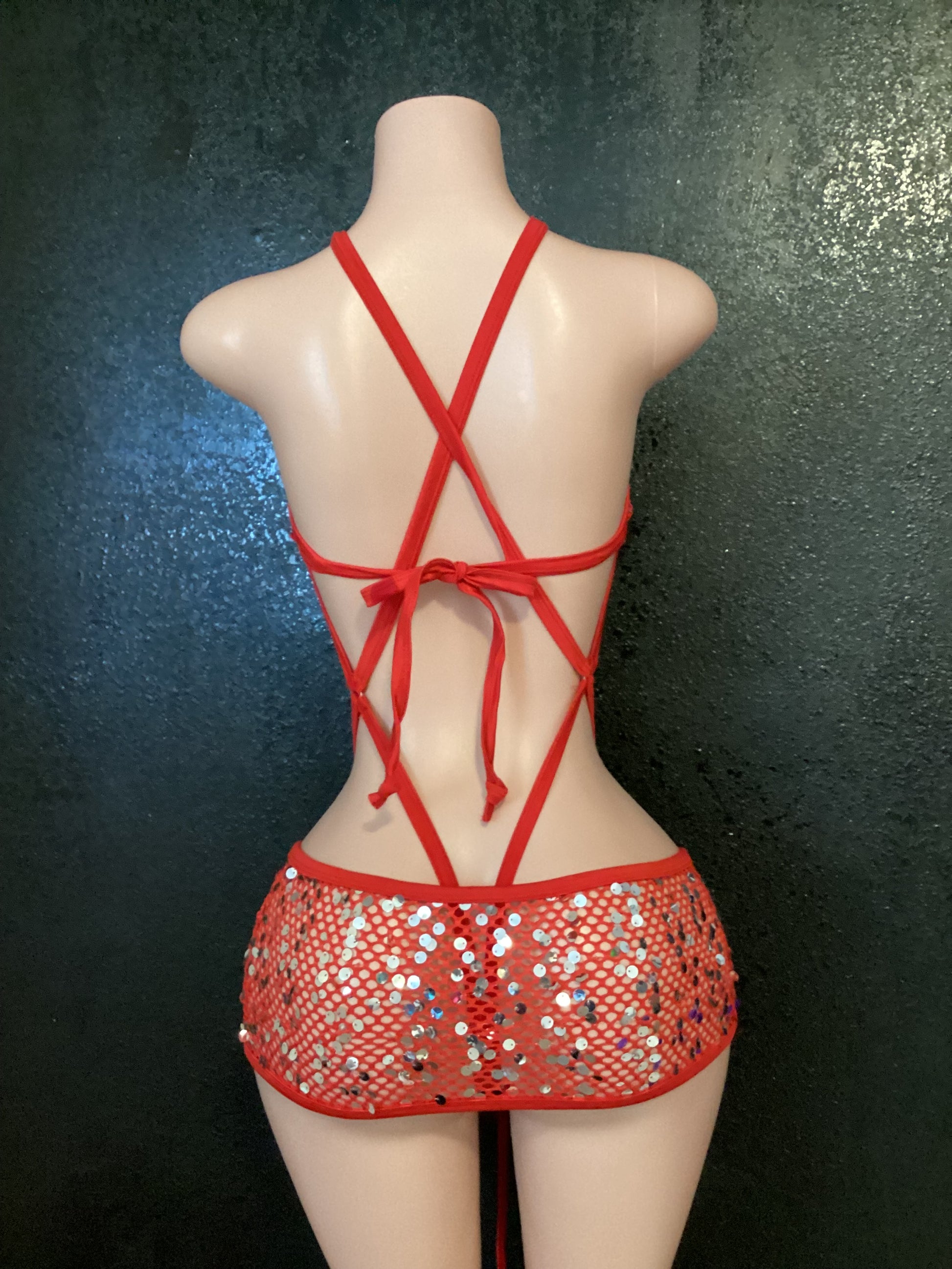 Sequin net skirt set