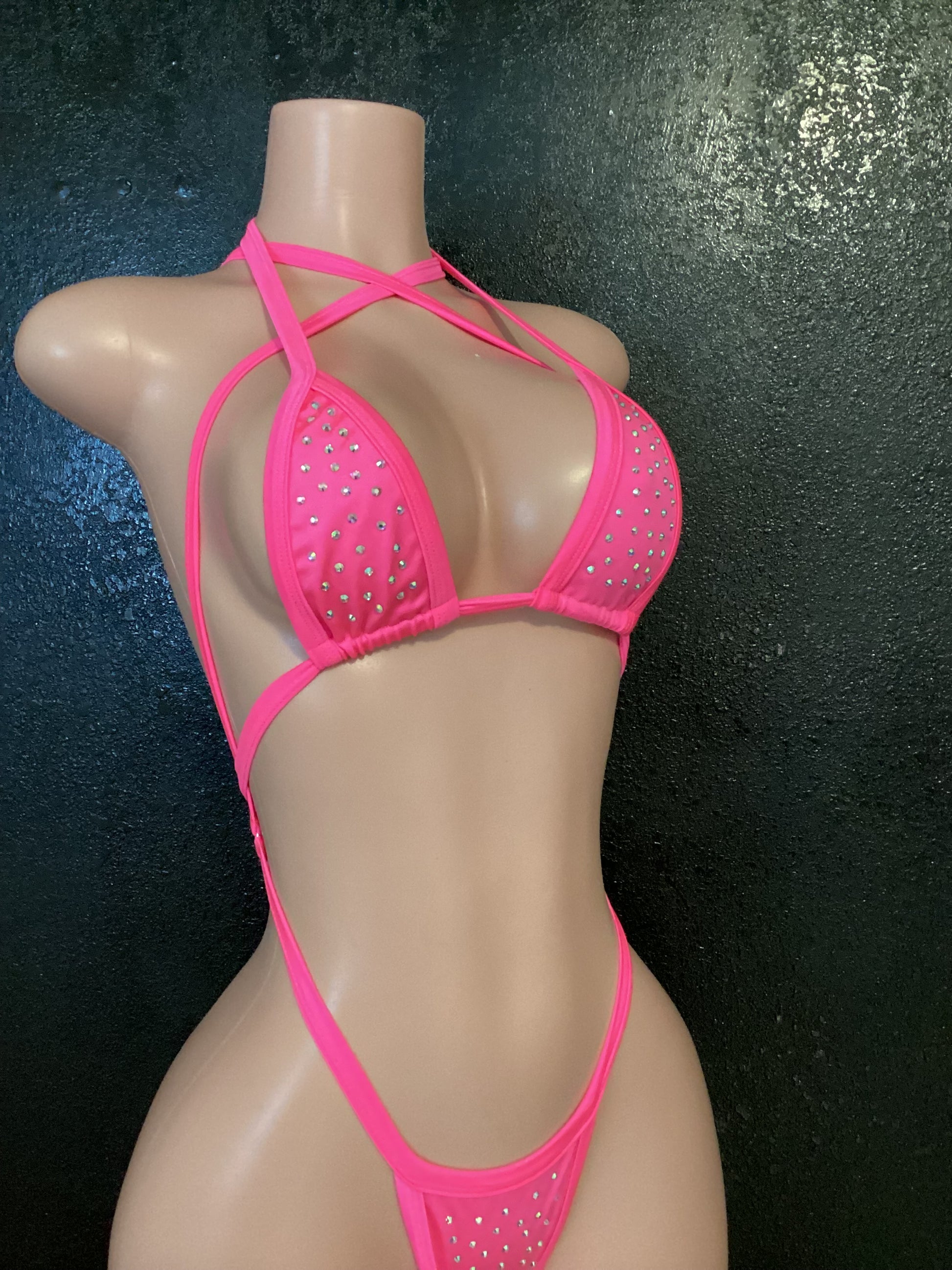Cross strap g string set