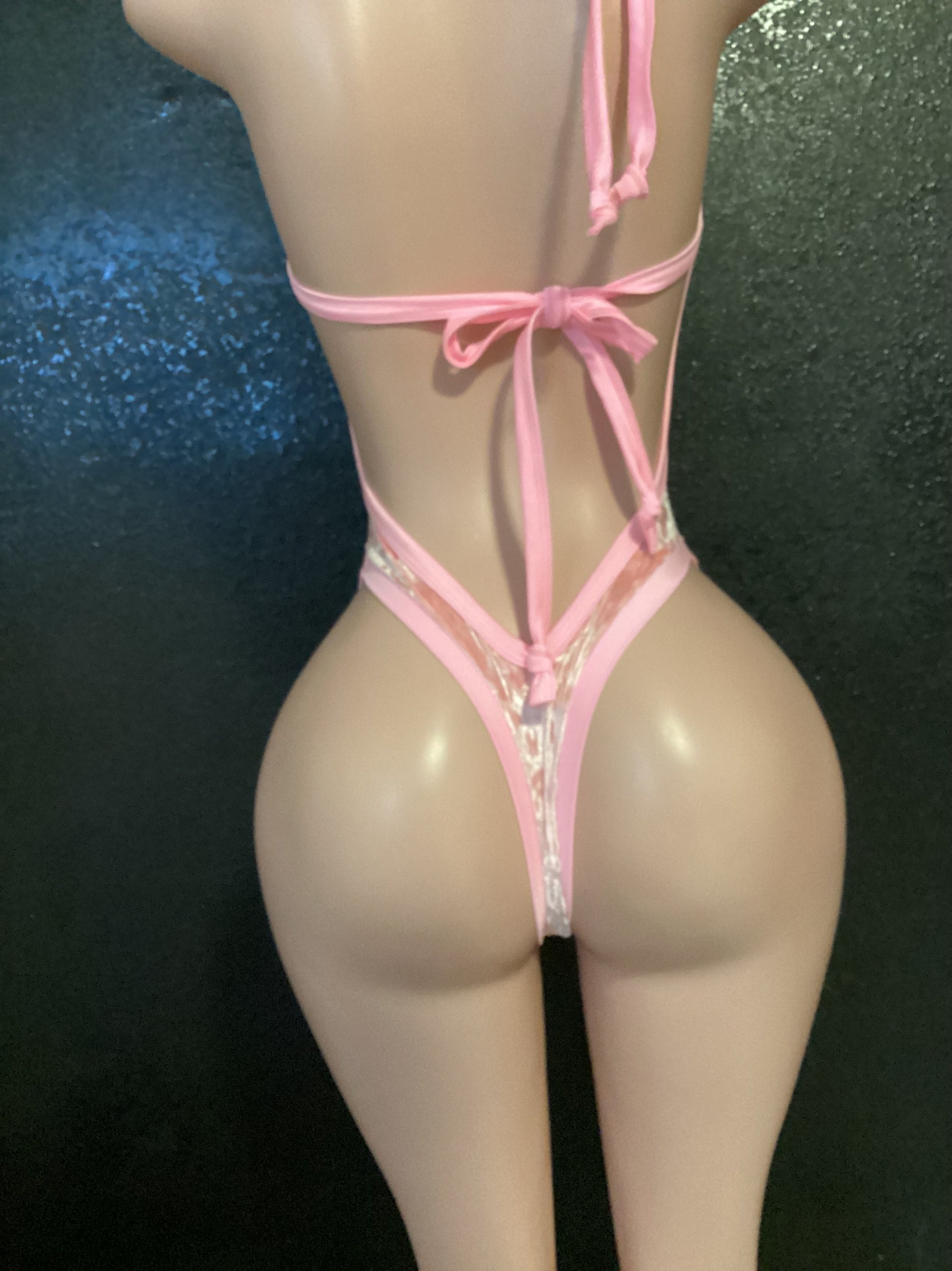 Velvet thong one piece Pom Pom