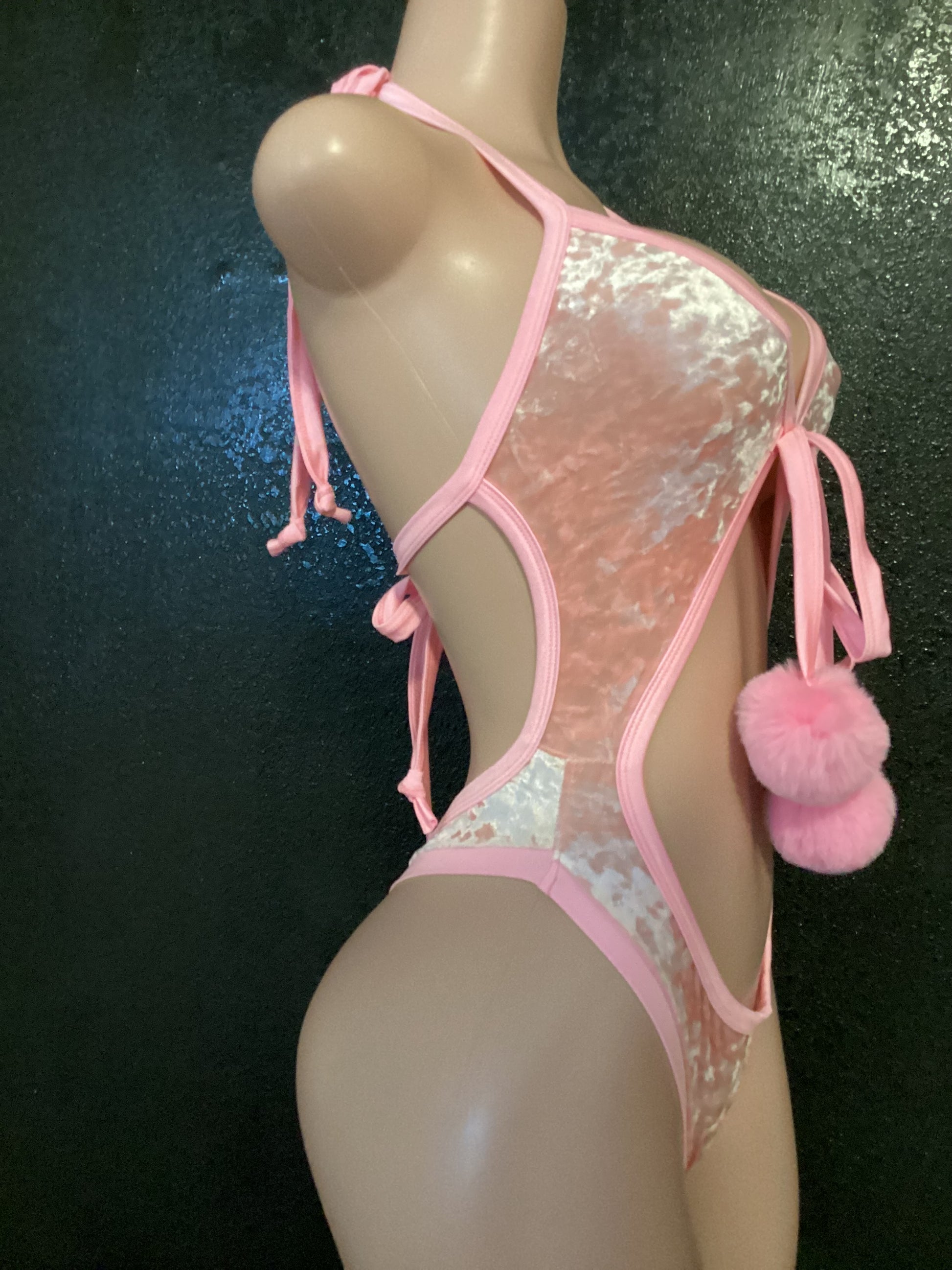 Velvet thong one piece Pom Pom