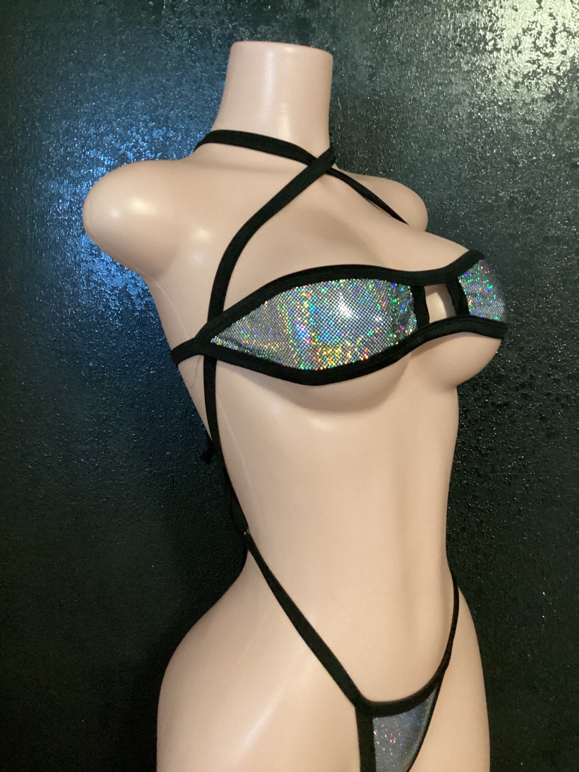 Thong suspender sling bikini