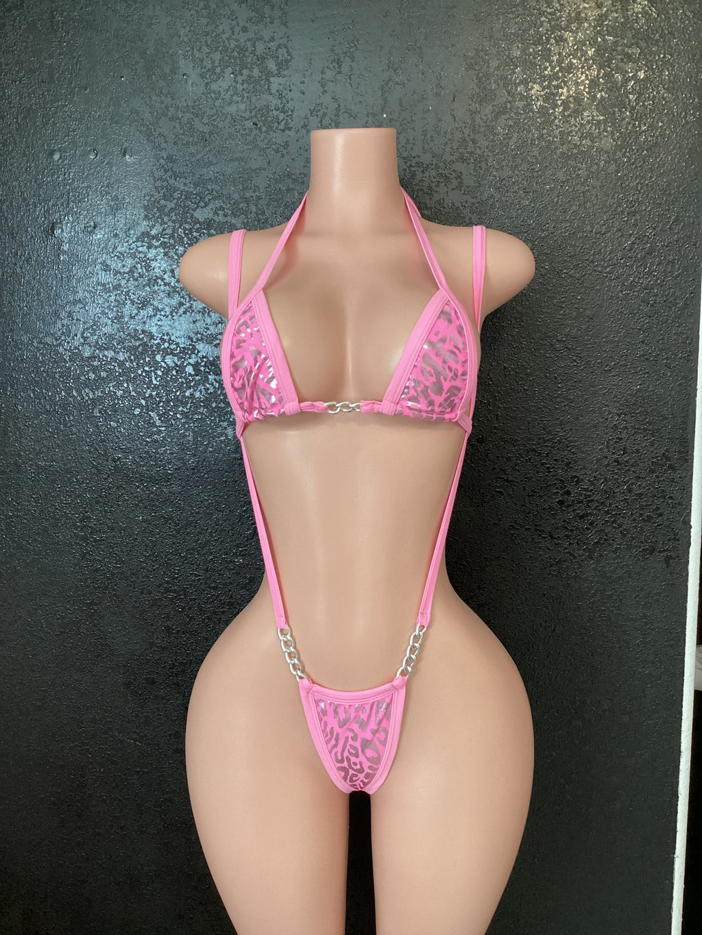Mini skirt set pink or blue leopard