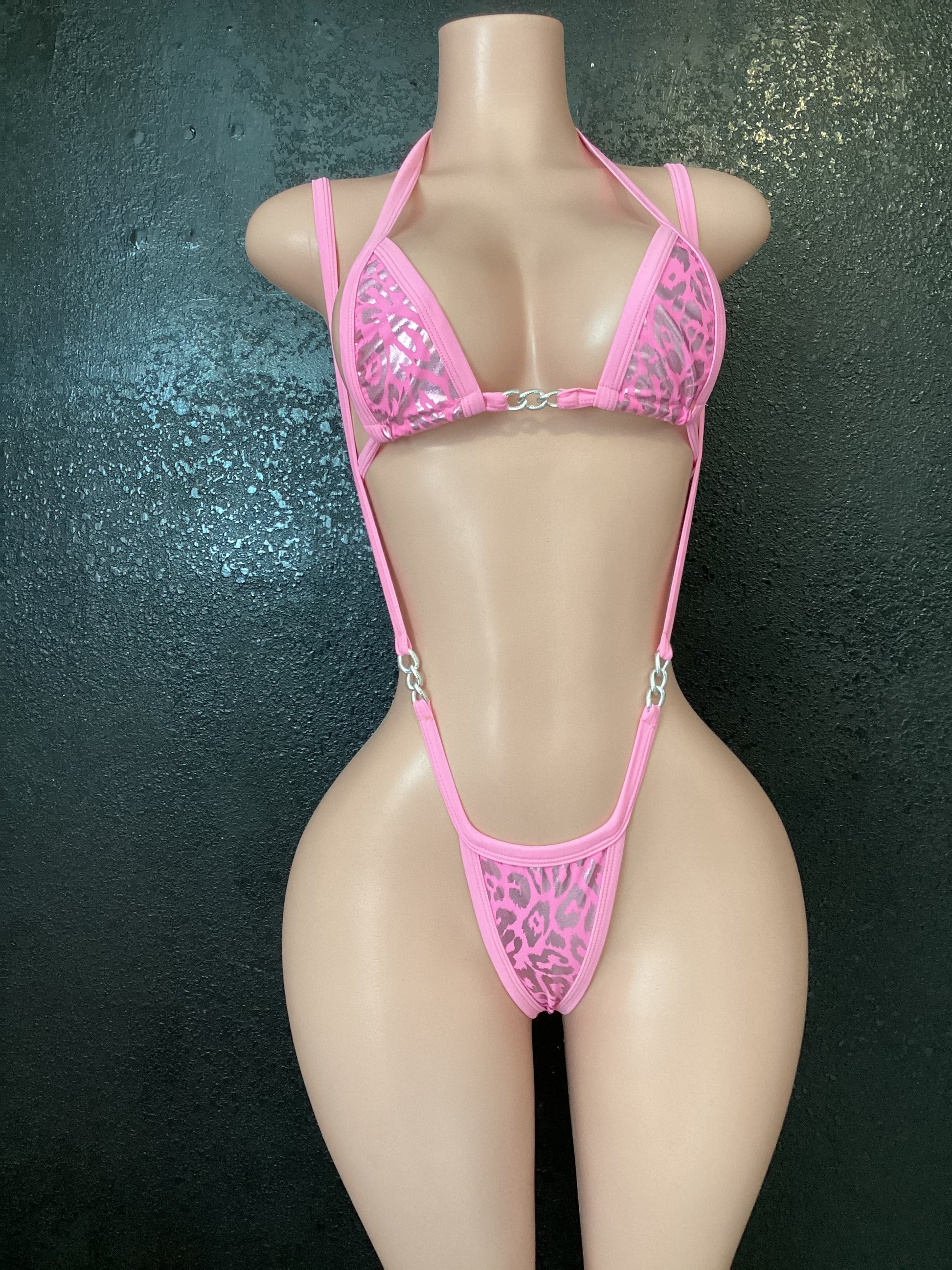 Mini skirt set pink or blue leopard