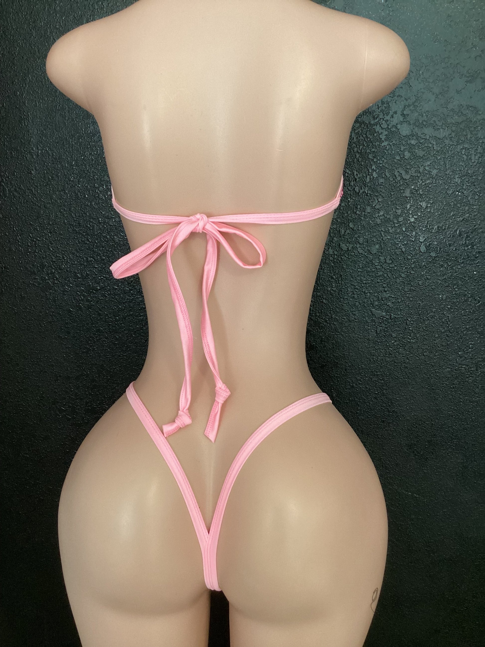 Ponk leopard Pom Pom g string bikini