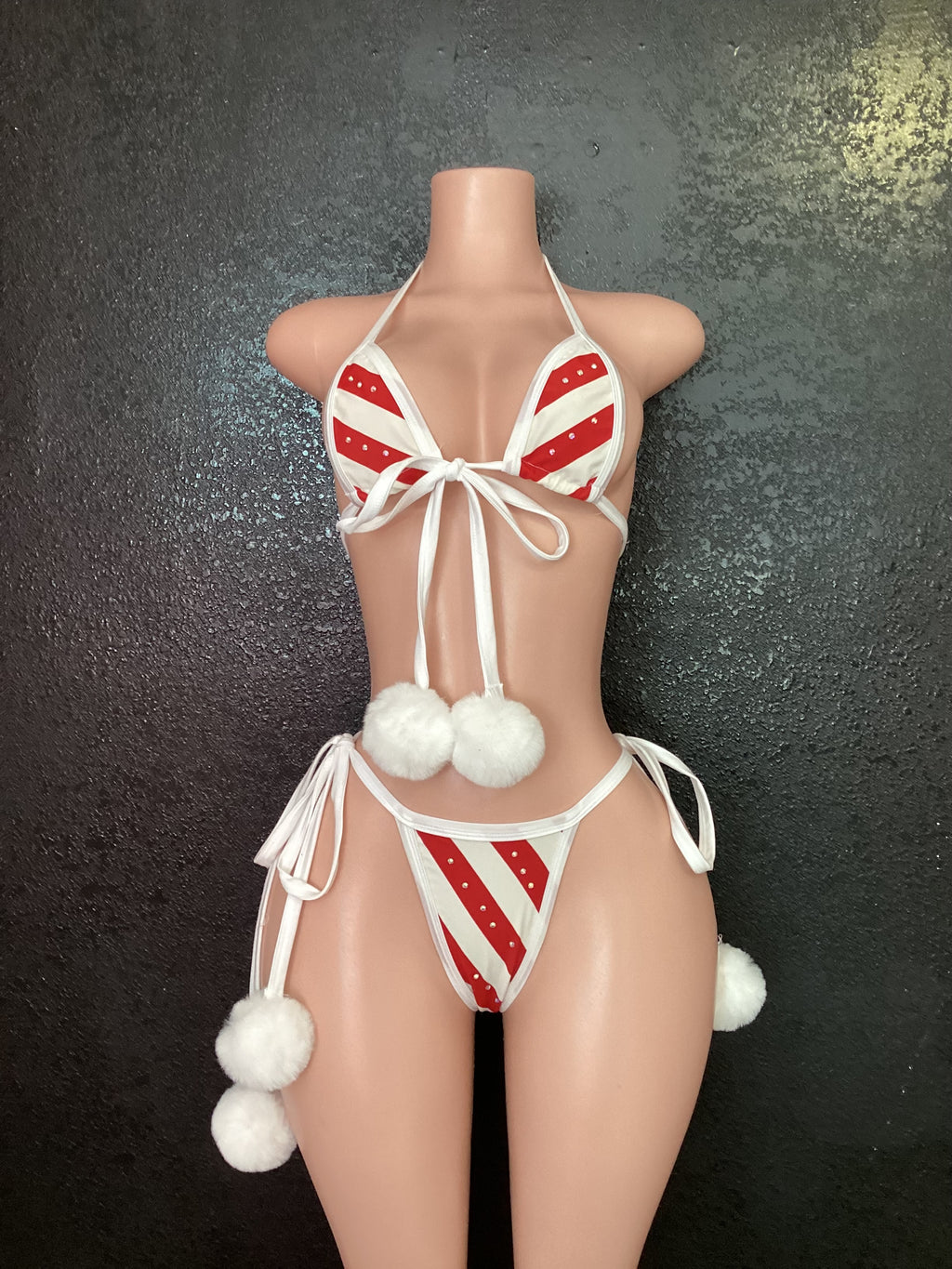Stripe Pom Pom bikini