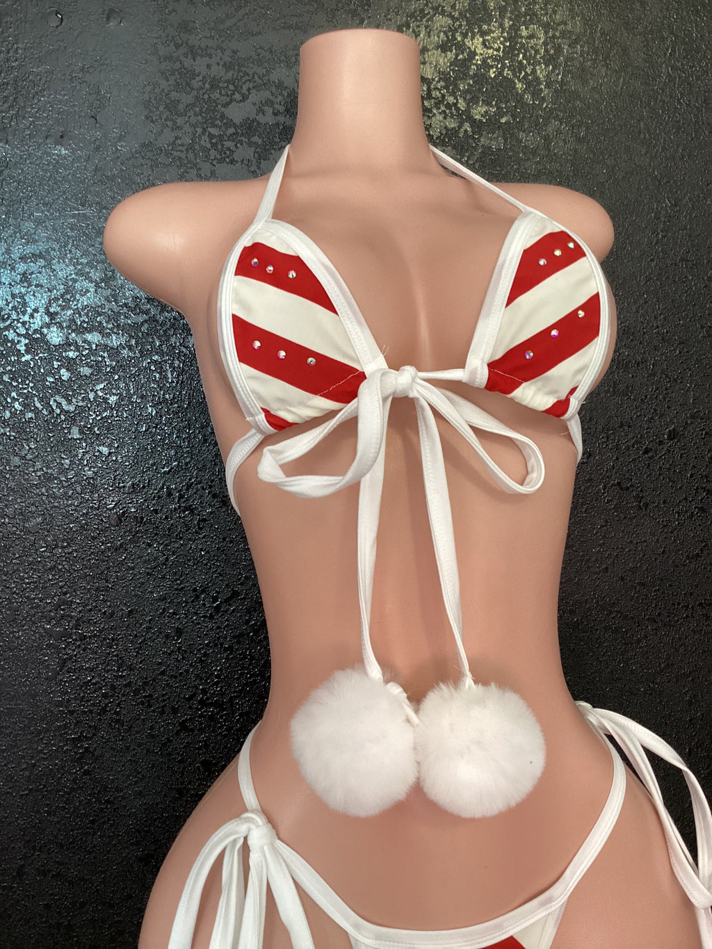 Stripe Pom Pom bikini